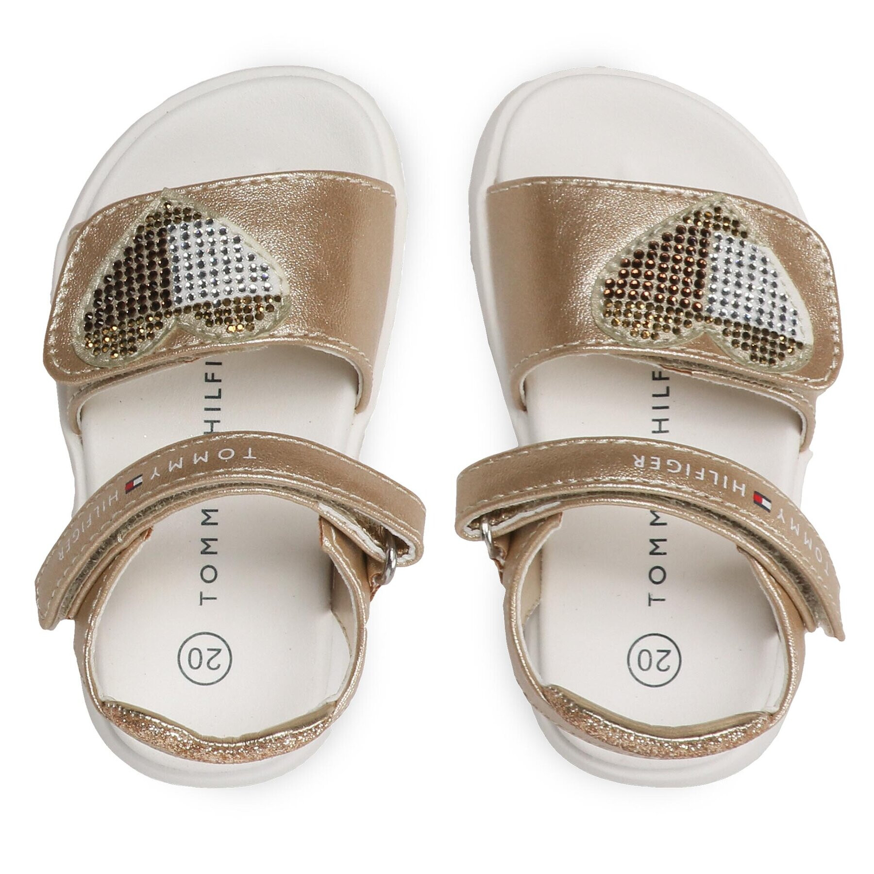 Tommy Hilfiger Sandale Strass Heart Velcro Sandal T1A2-32752-1367 M Auriu - Pled.ro