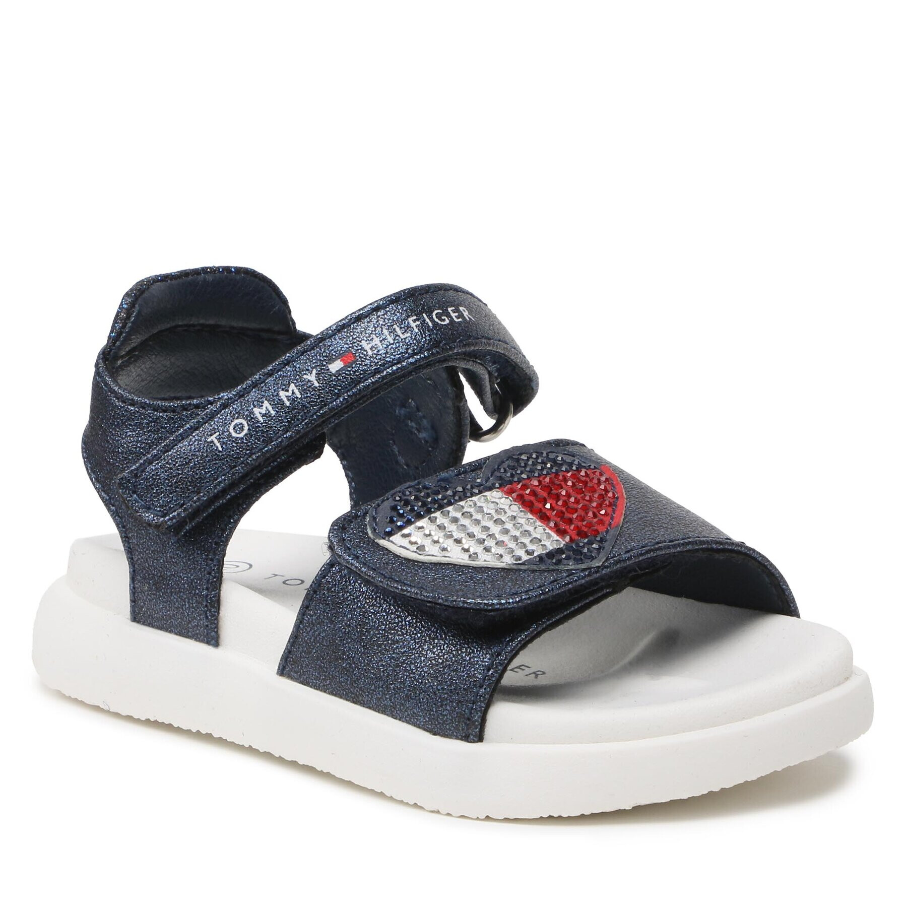 Tommy Hilfiger Sandale Strass Heart Velcro Sandal T1A2-32752-1367 M Bleumarin - Pled.ro