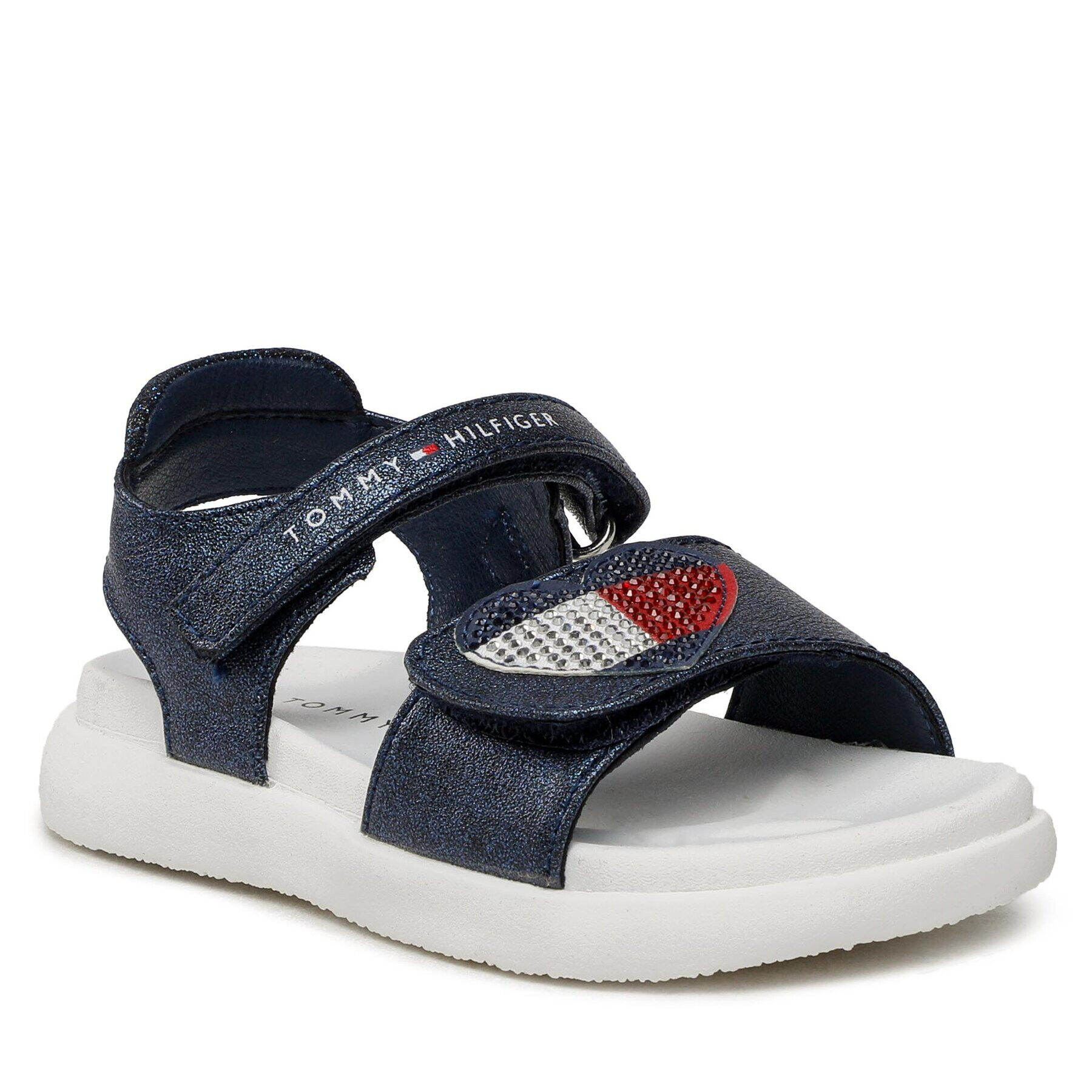 Tommy Hilfiger Sandale Strass Heart Velcro Sandal T1A2-32752-1367 S Bleumarin - Pled.ro