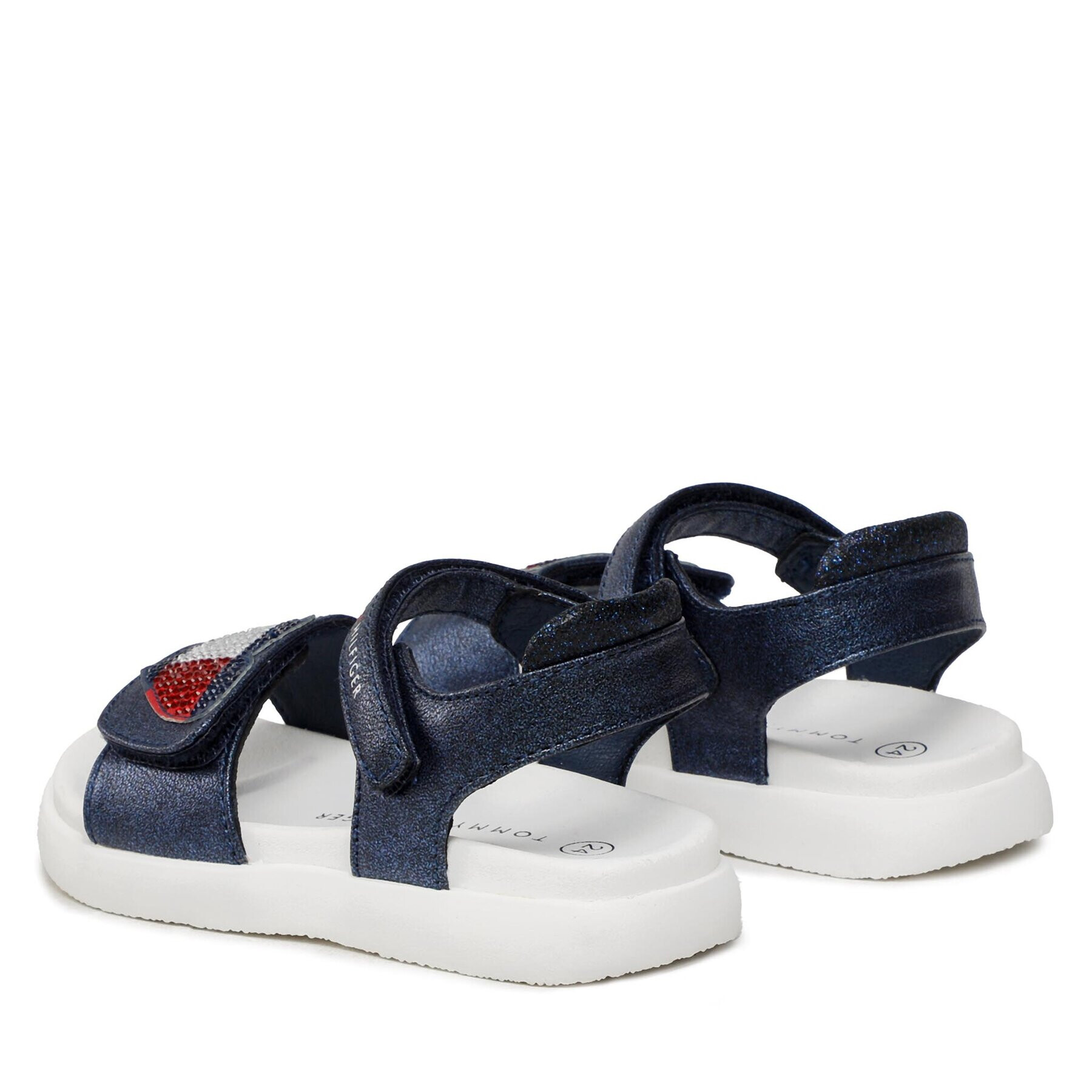 Tommy Hilfiger Sandale Strass Heart Velcro Sandal T1A2-32752-1367 S Bleumarin - Pled.ro