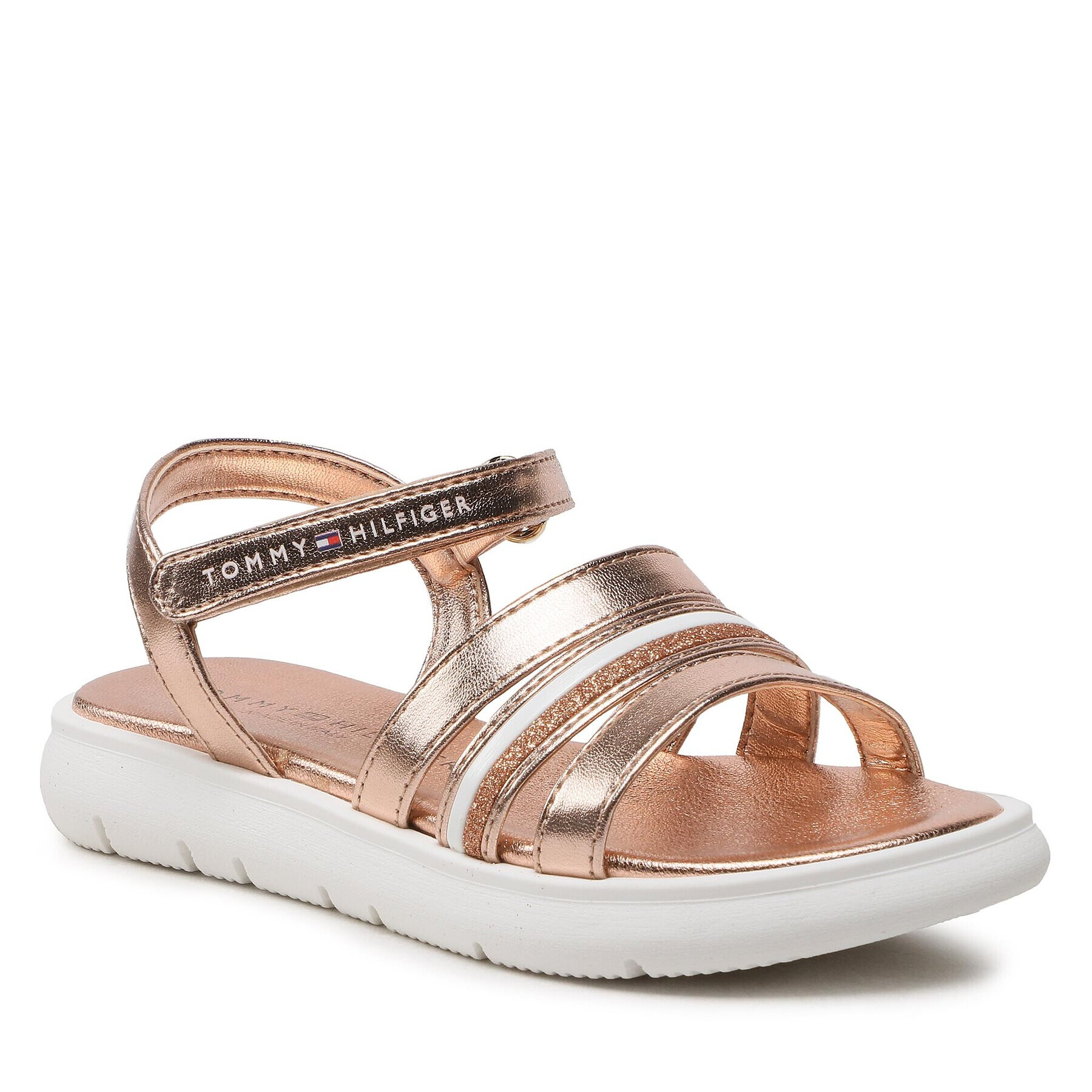 Tommy Hilfiger Sandale Stripes Velcro Sandal T4A2-32771-1372 M Auriu - Pled.ro