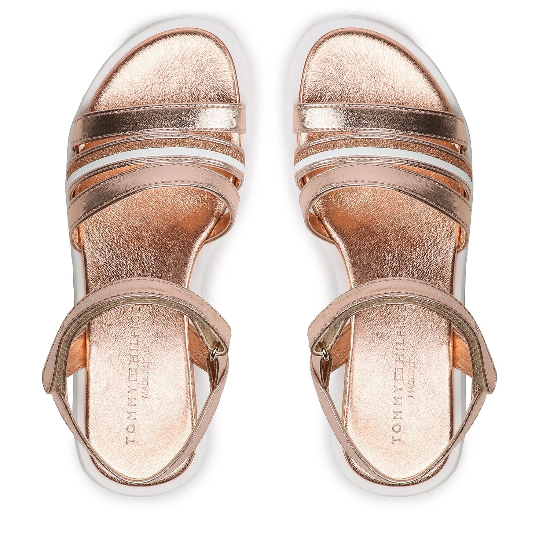 Tommy Hilfiger Sandale Stripes Velcro Sandal T4A2-32771-1372 S Auriu - Pled.ro