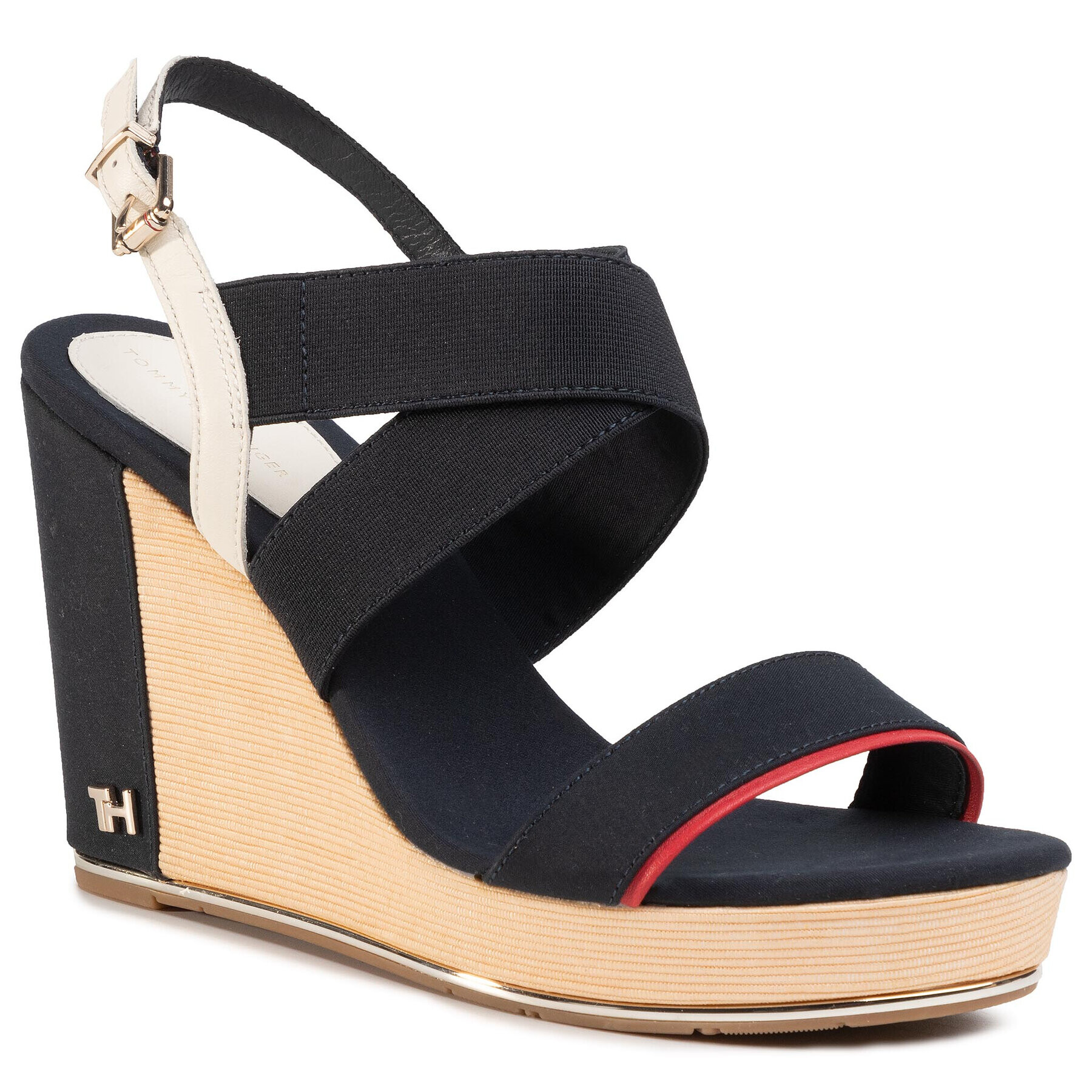 Tommy Hilfiger Sandale Th Basic Hardware High Wedge FW0FW04946 Bleumarin - Pled.ro