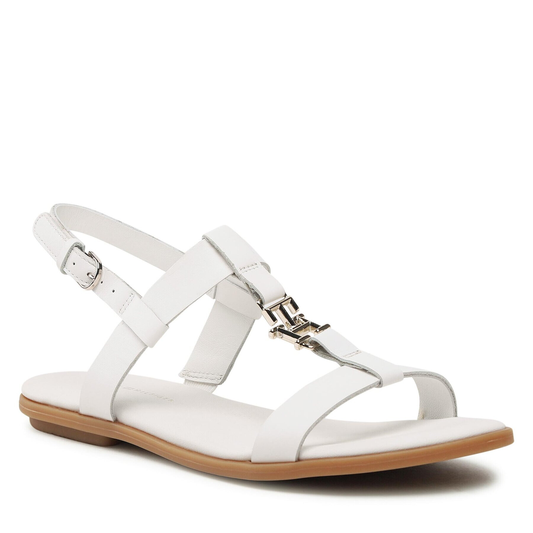 Tommy Hilfiger Sandale Th Flat Sandal FW0FW07068 Alb - Pled.ro