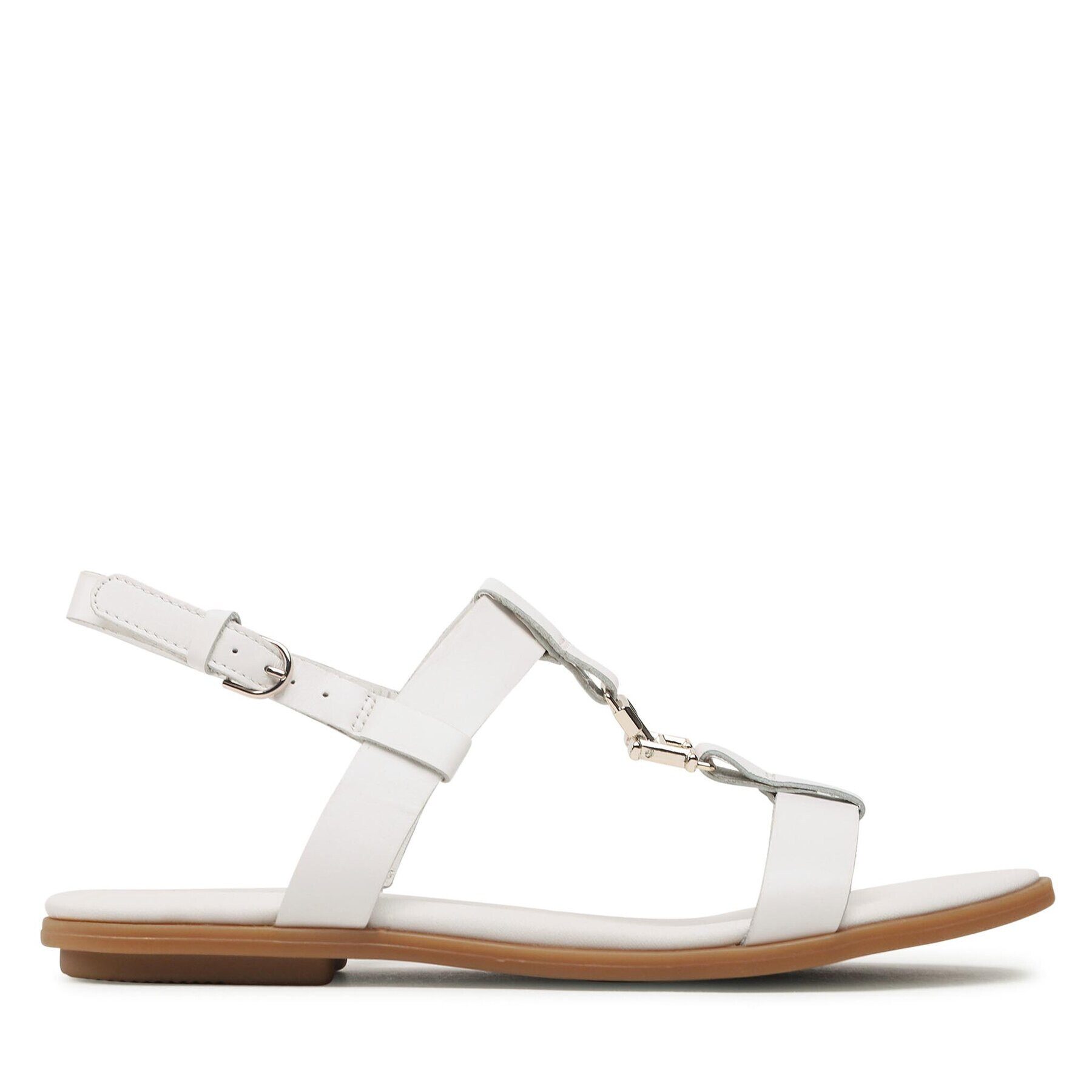 Tommy Hilfiger Sandale Th Flat Sandal FW0FW07068 Alb - Pled.ro