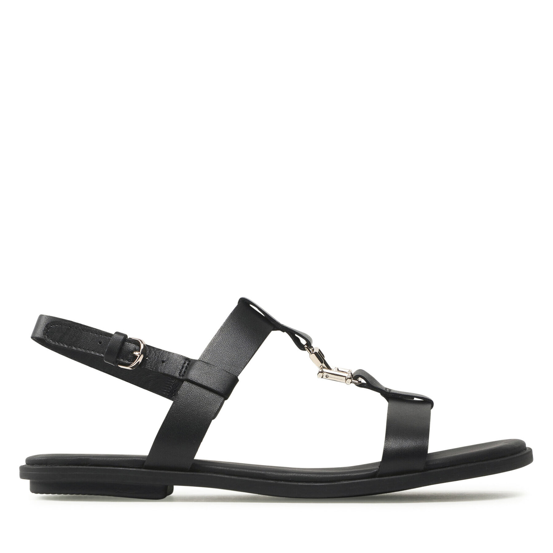 Tommy Hilfiger Sandale Th Flat Sandal FW0FW07068 Negru - Pled.ro