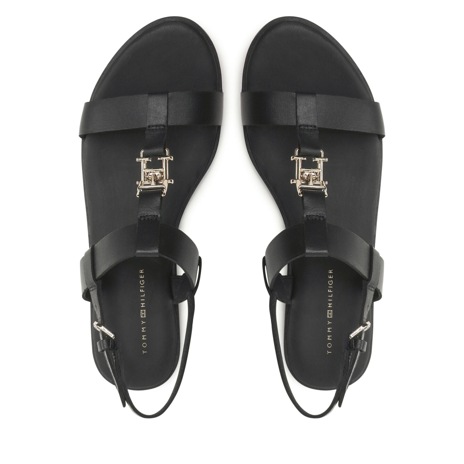 Tommy Hilfiger Sandale Th Flat Sandal FW0FW07068 Negru - Pled.ro