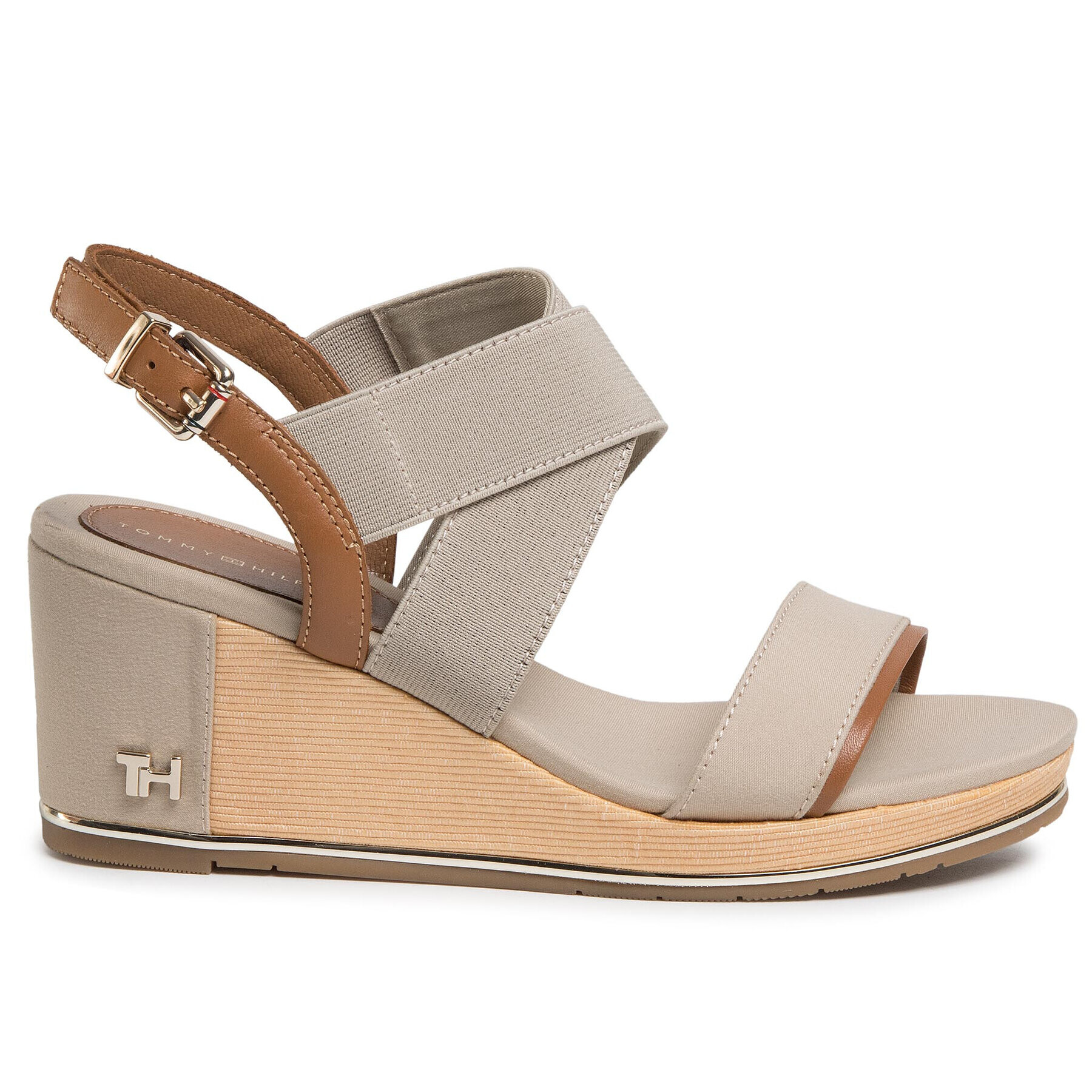 Tommy Hilfiger Sandale Th Hardware Basic Mid Wedge FW0FW04730 Gri - Pled.ro