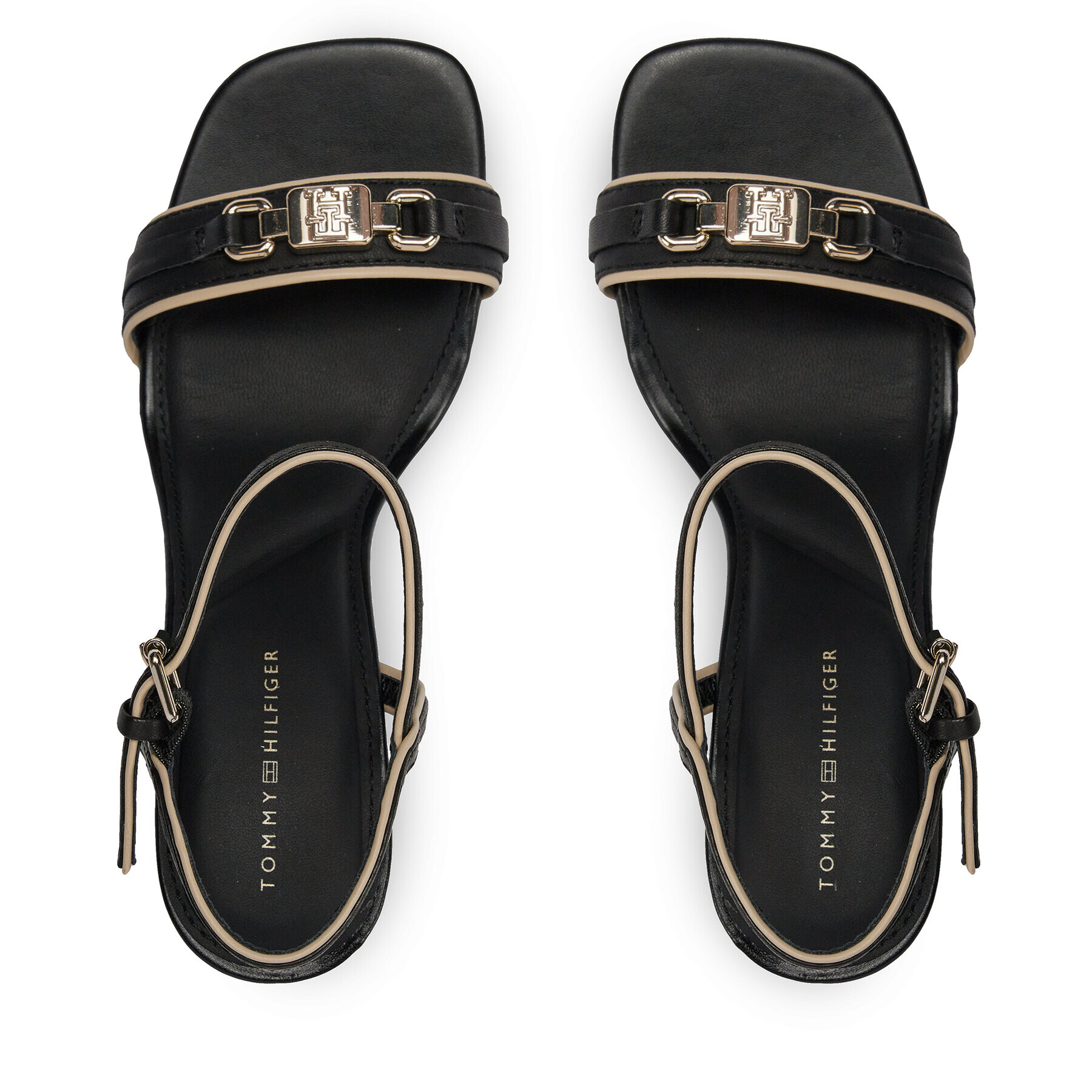 Tommy Hilfiger Sandale Th Hardware Heeled Sandal FW0FW07796 Negru - Pled.ro