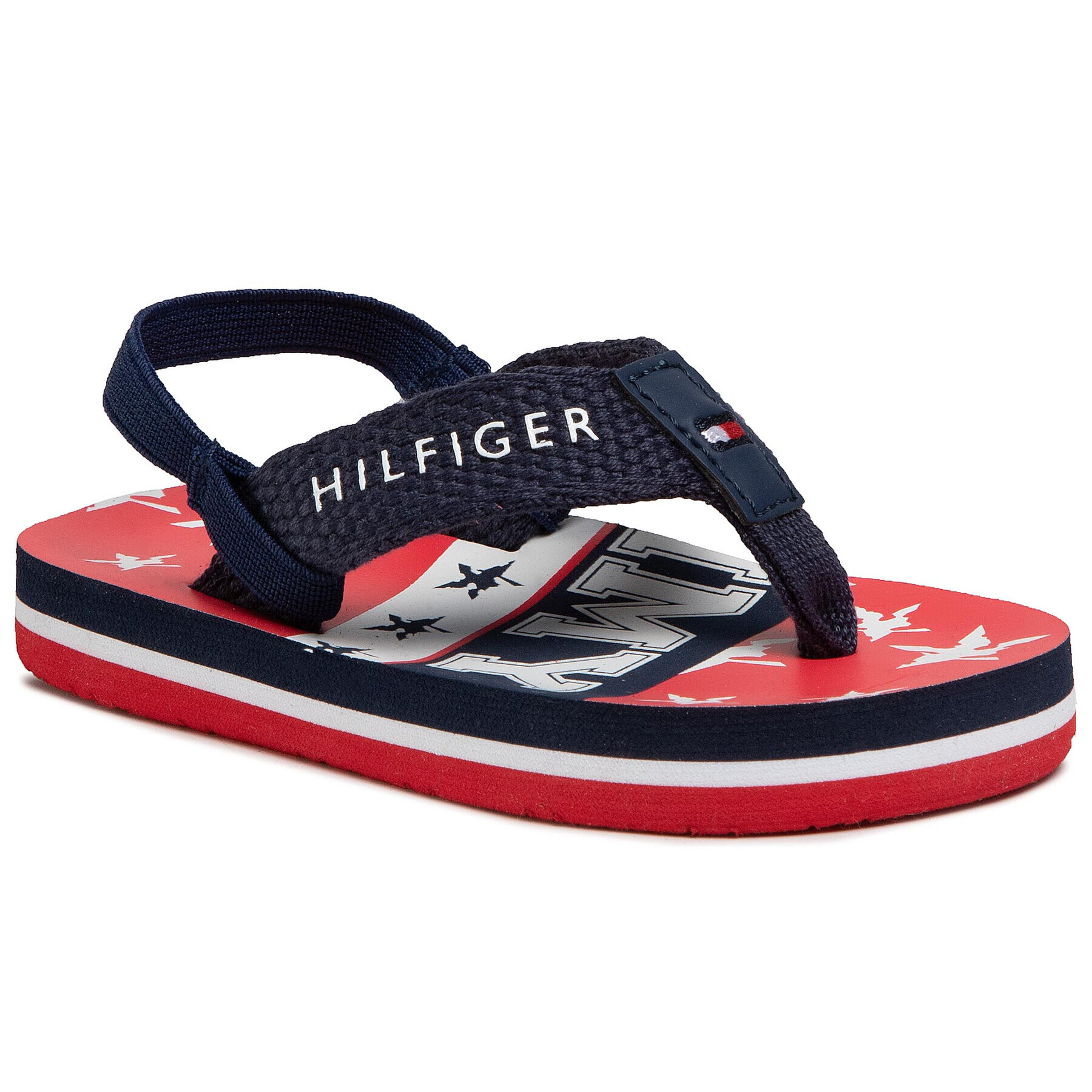 Tommy Hilfiger Sandale Varsity Print Flip Flop T1B2-30745-0058 Bleumarin - Pled.ro