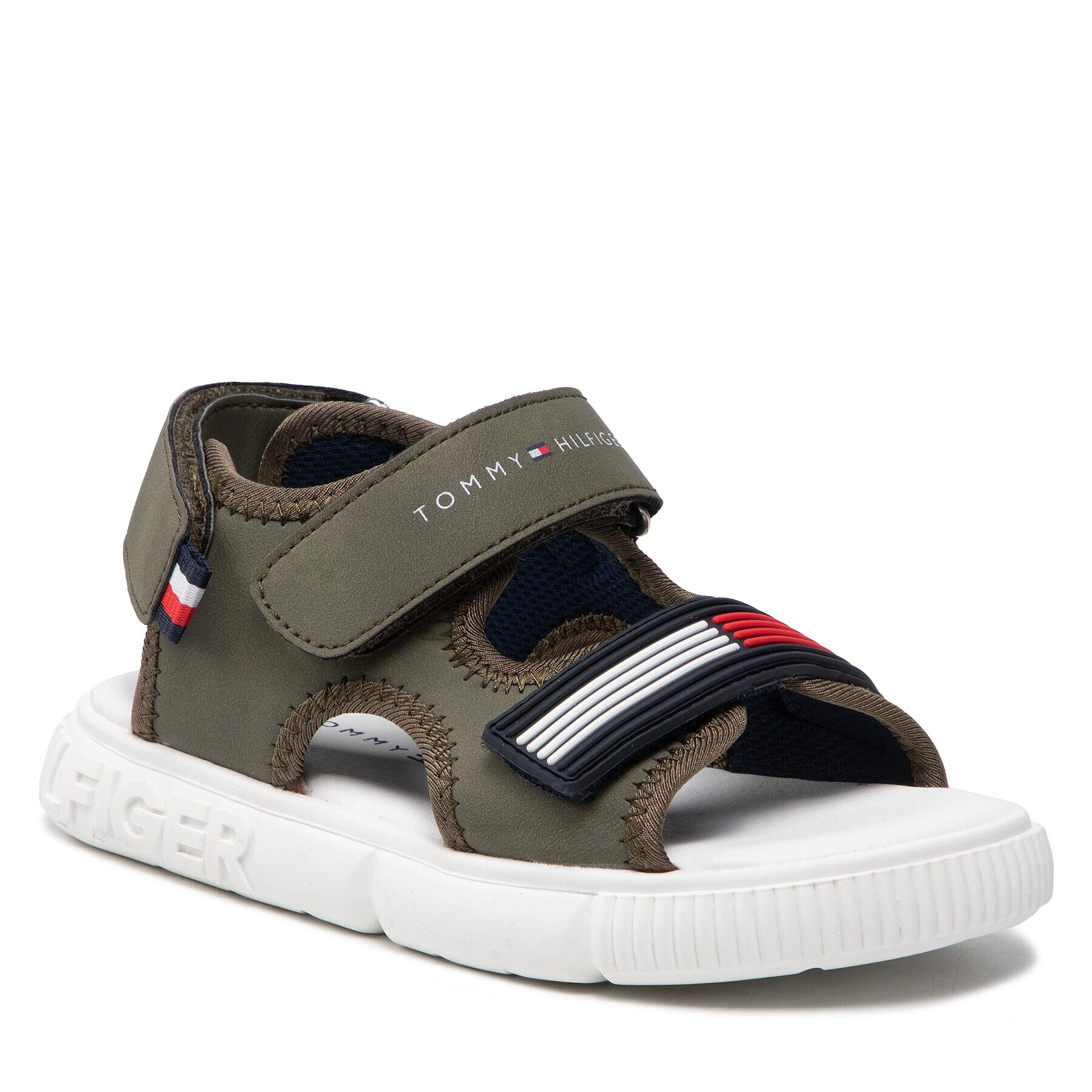 Tommy Hilfiger Sandale Velcro Sandal Military Green T1B2-32252-1357 S Verde - Pled.ro