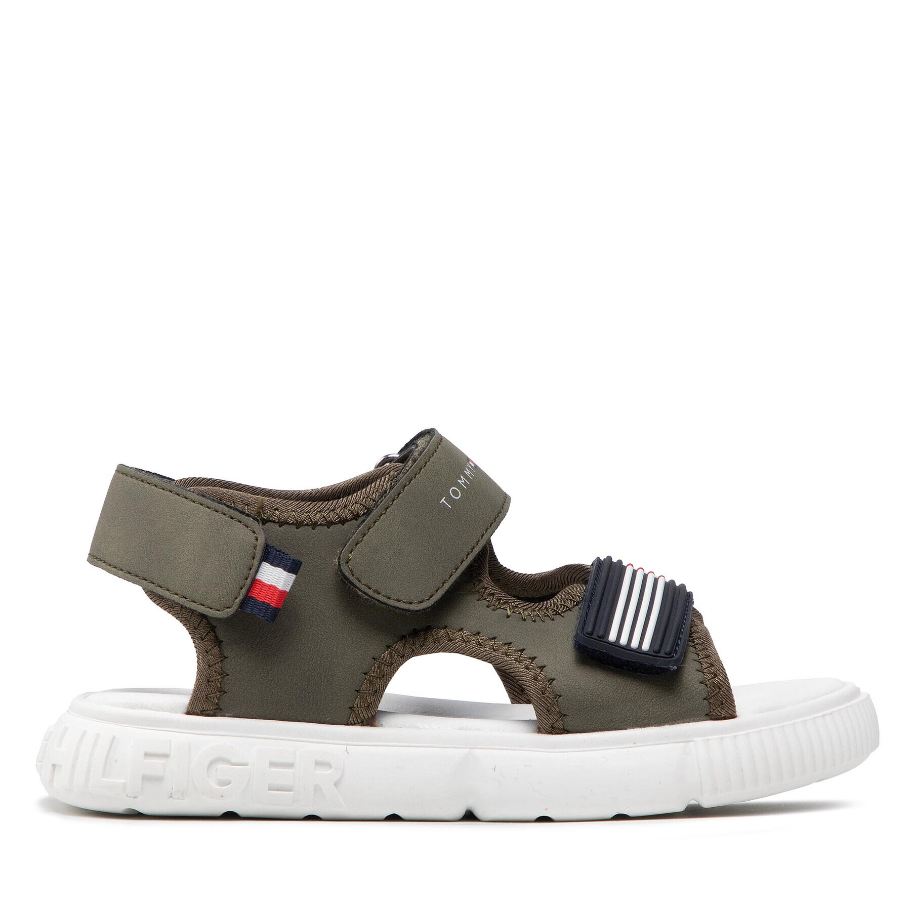 Tommy Hilfiger Sandale Velcro Sandal Military Green T1B2-32252-1357 S Verde - Pled.ro