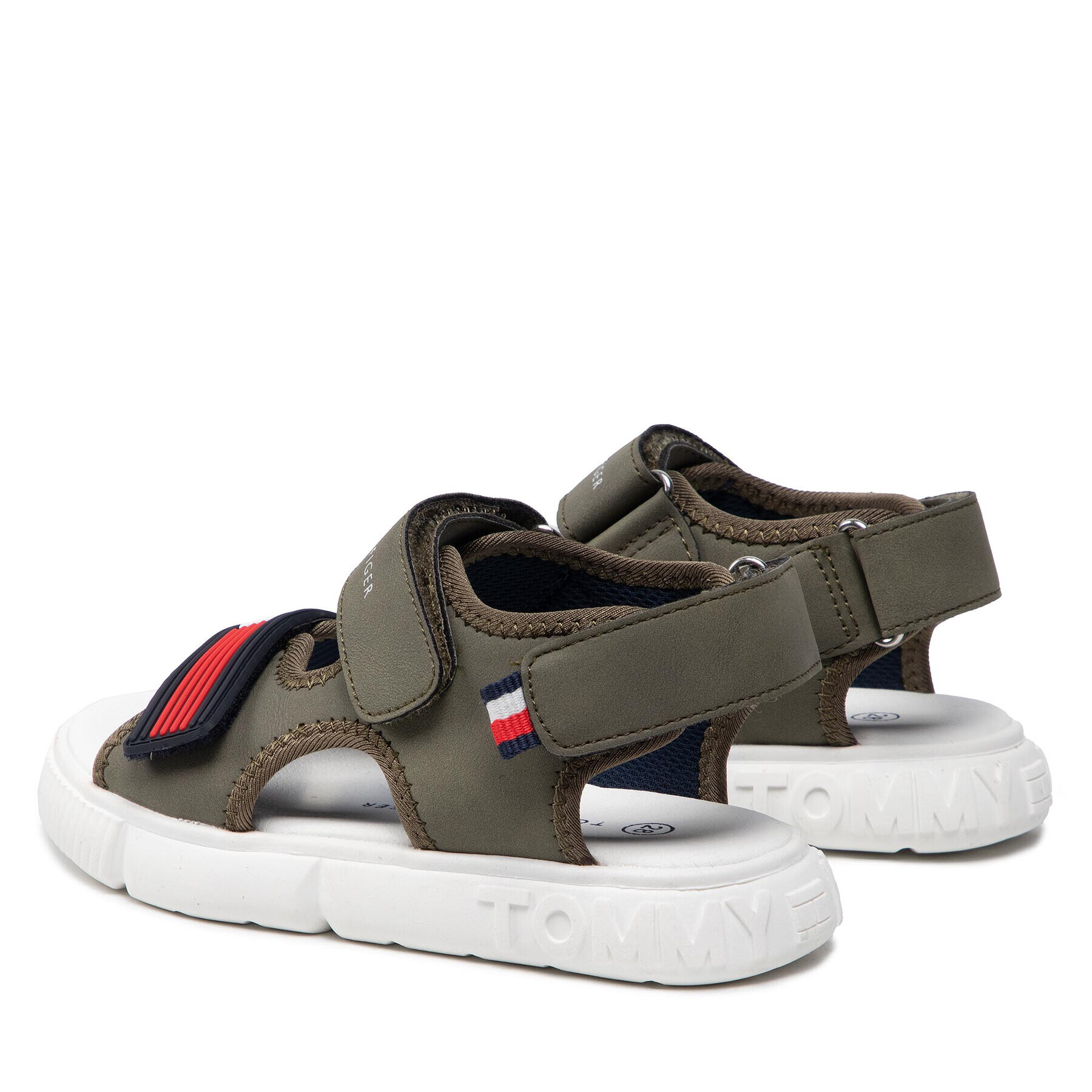 Tommy Hilfiger Sandale Velcro Sandal Military Green T1B2-32252-1357 S Verde - Pled.ro