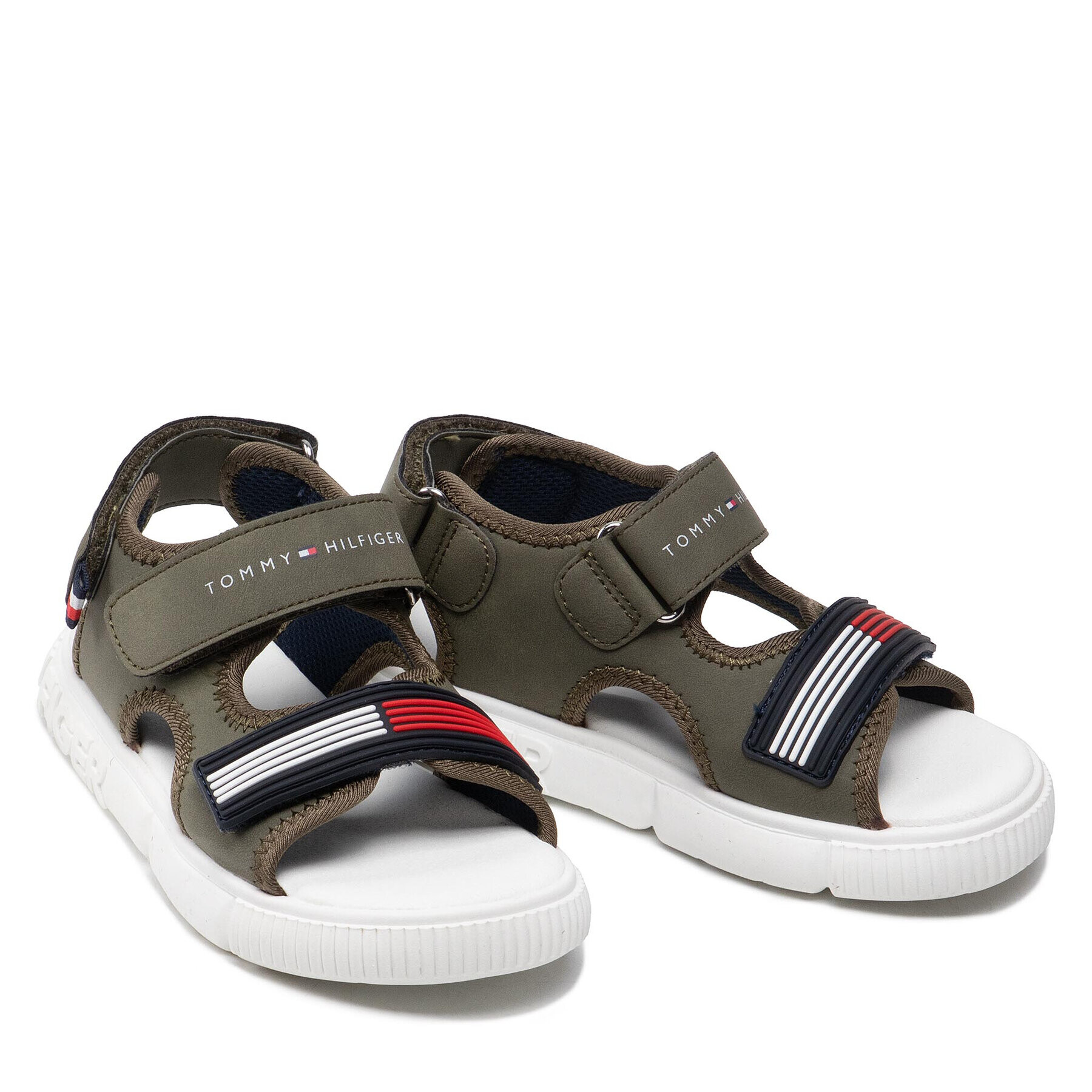 Tommy Hilfiger Sandale Velcro Sandal Military Green T1B2-32252-1357 S Verde - Pled.ro