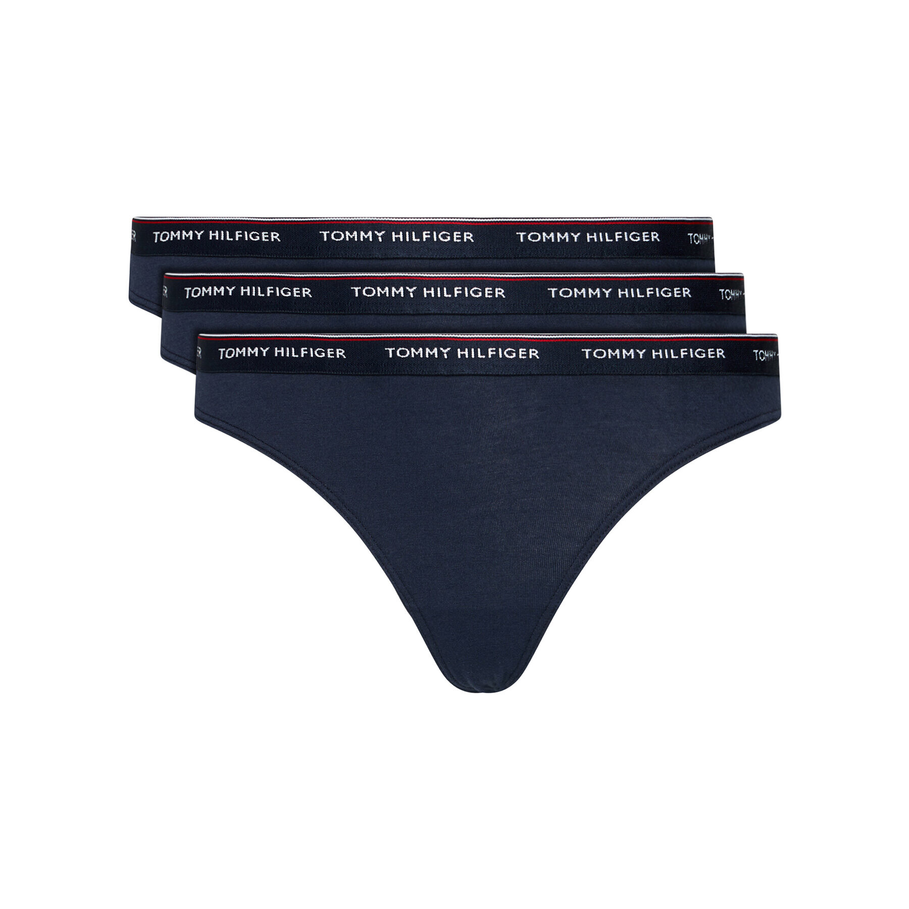 Tommy Hilfiger Set 3 perechi de chiloți tanga UW0UW00048 Bleumarin - Pled.ro