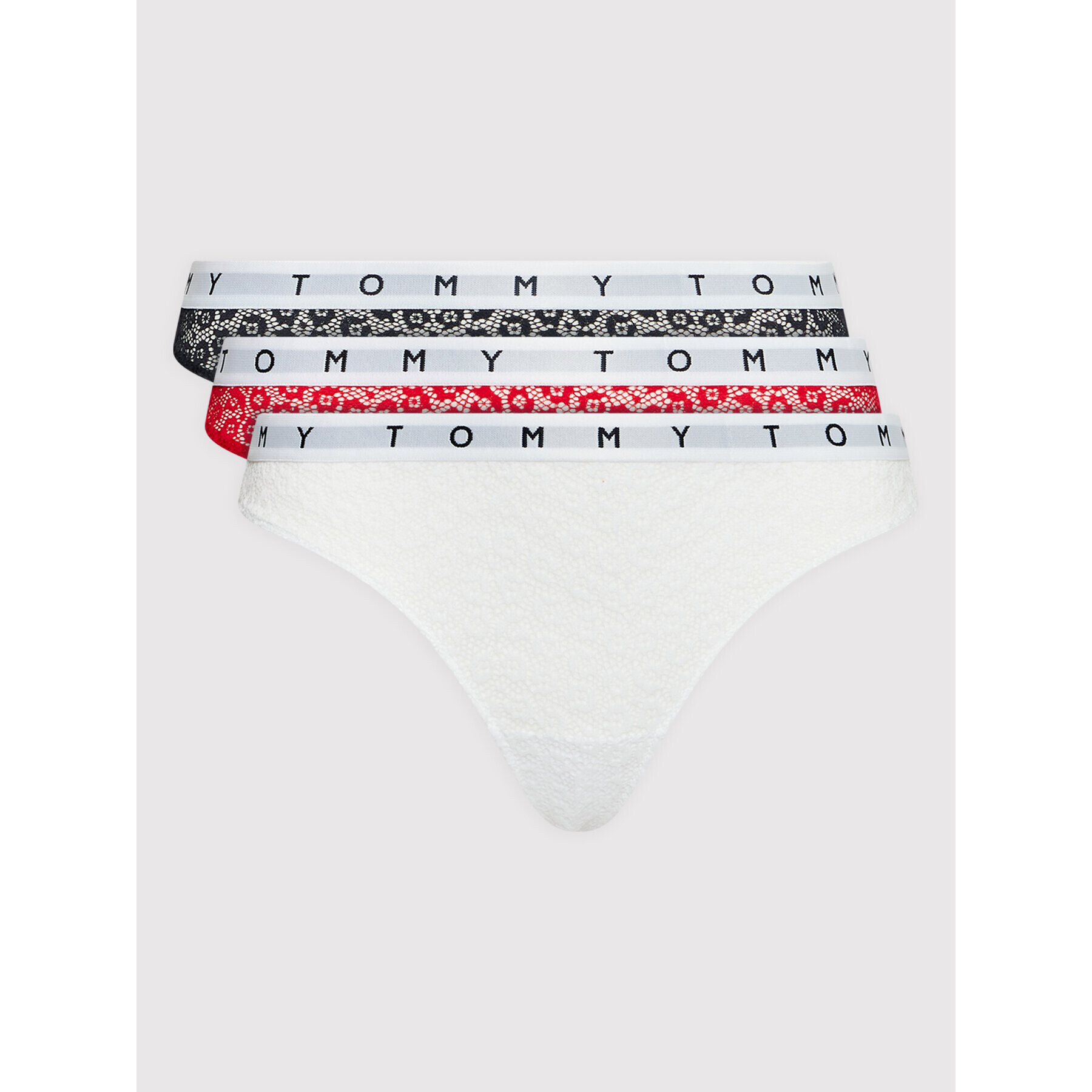 Tommy Hilfiger Set 3 perechi de chiloți tanga UW0UW02524 Colorat - Pled.ro