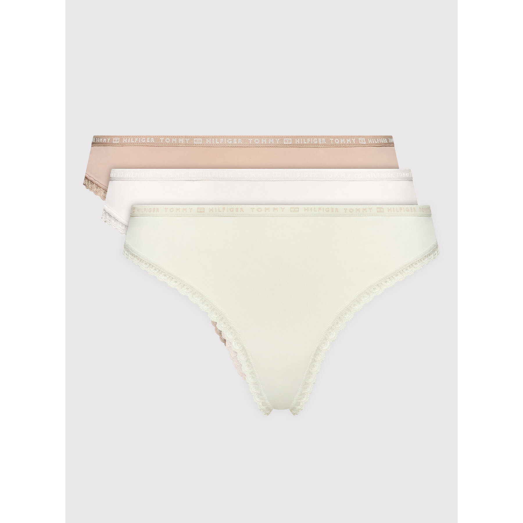 Tommy Hilfiger Set 3 perechi de chiloți tanga UW0UW02824 Colorat - Pled.ro