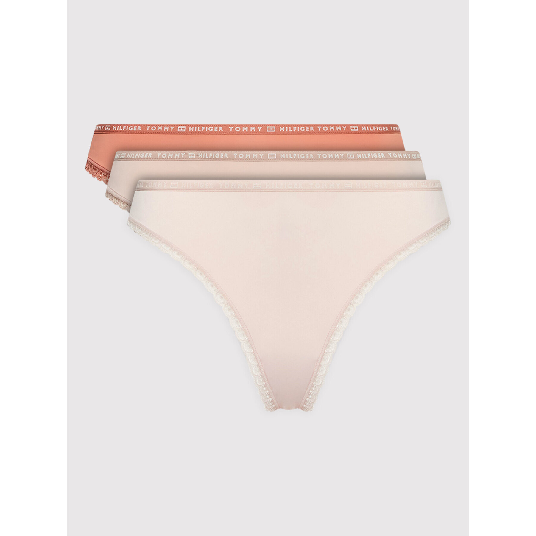 Tommy Hilfiger Set 3 perechi de chiloți tanga 3p UW0UW02824 Colorat - Pled.ro