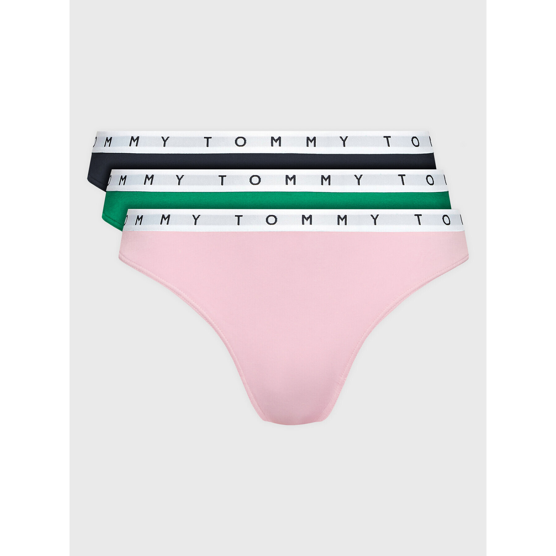 Tommy Hilfiger Set 3 perechi de chiloți tanga UW0UW02521 Colorat - Pled.ro