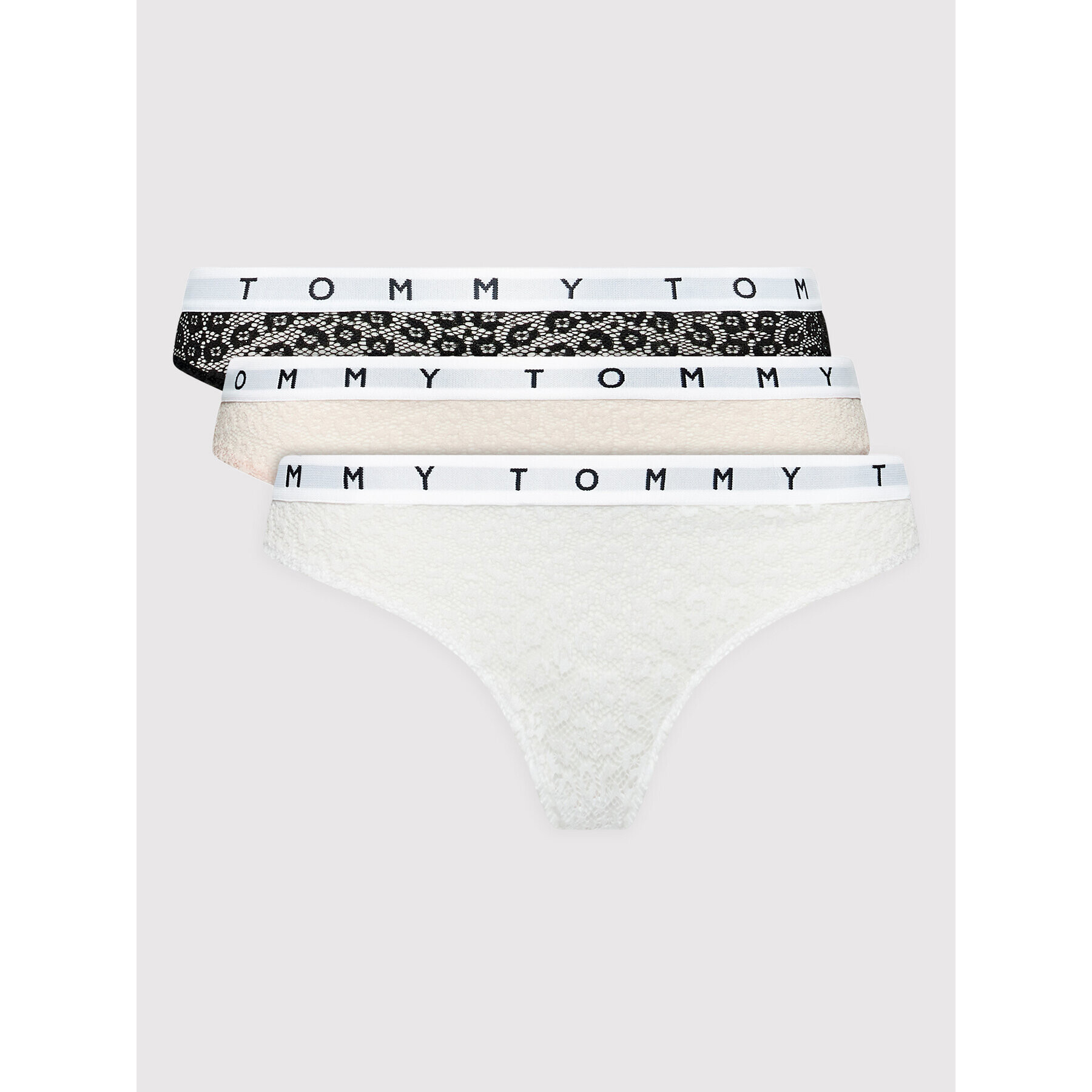 Tommy Hilfiger Set 3 perechi de chiloți tanga UW0UW02524 Colorat - Pled.ro