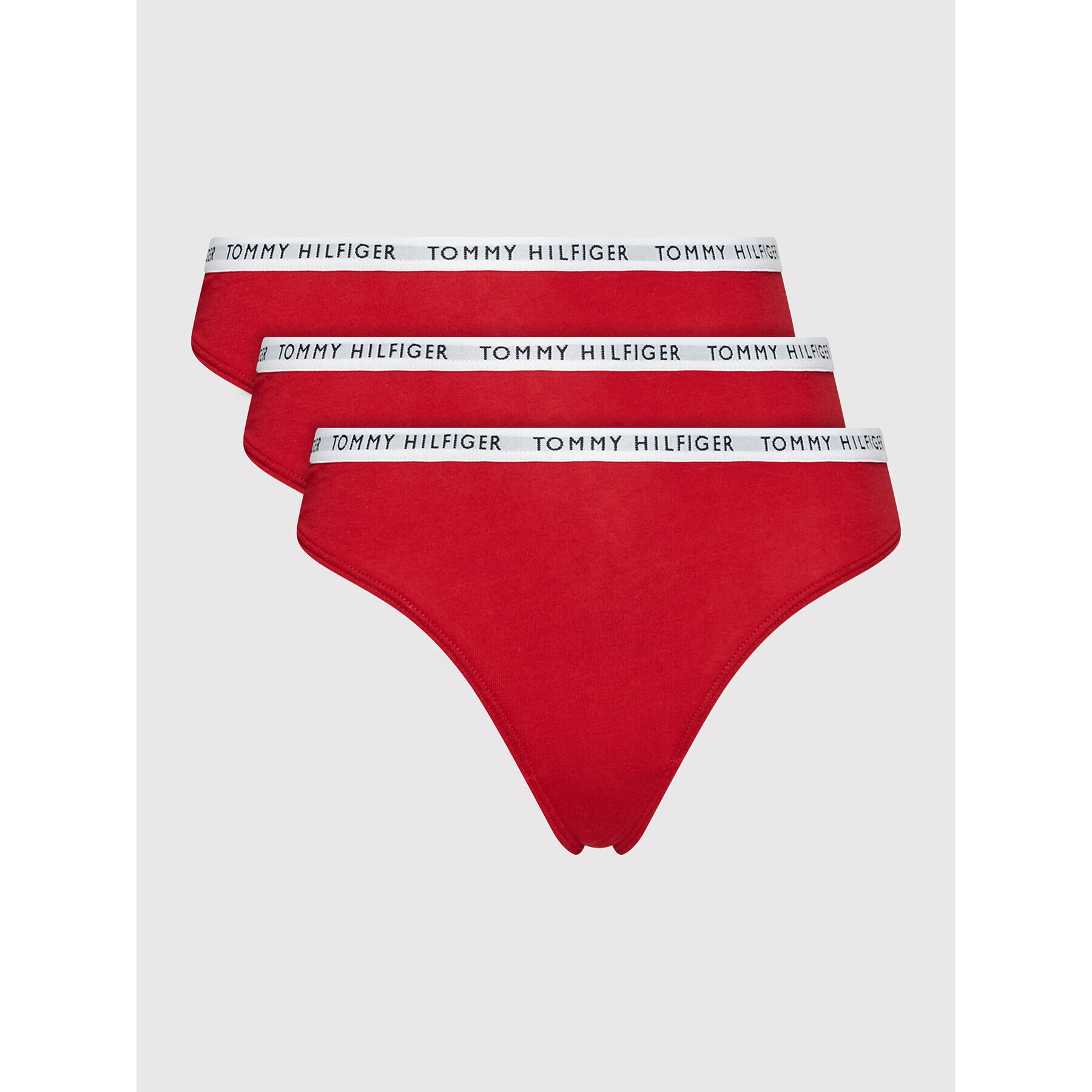 Tommy Hilfiger Set 3 perechi de chiloți tanga UW0UW02829 Roșu - Pled.ro