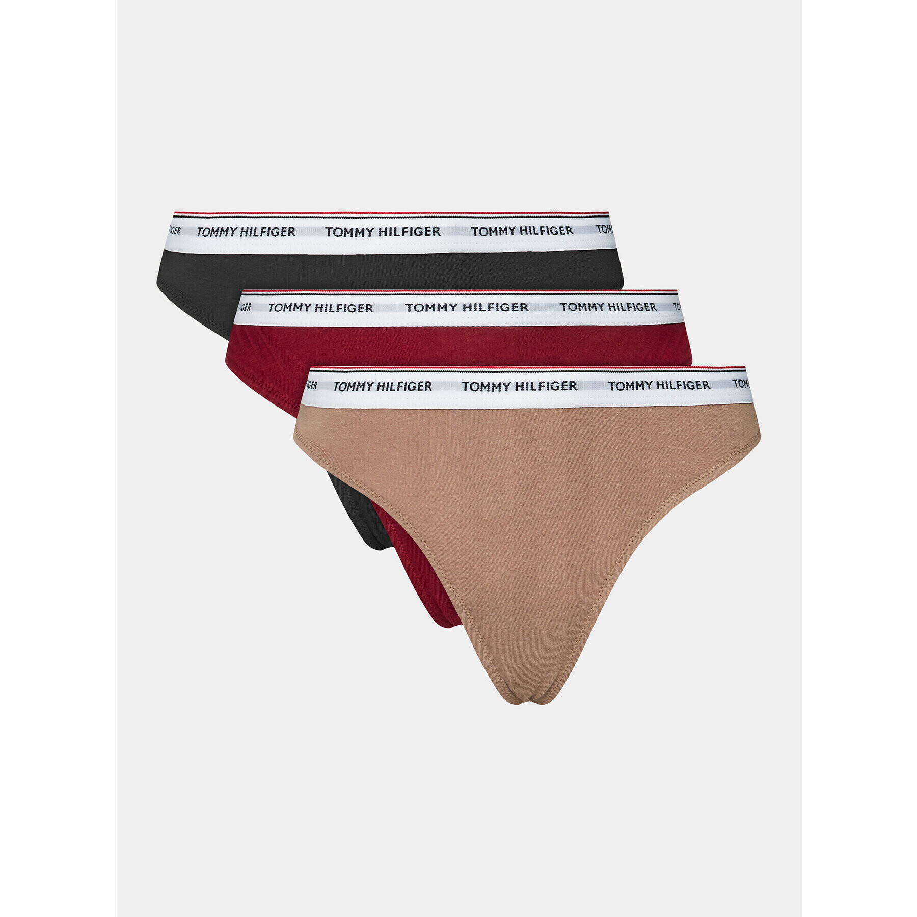 Tommy Hilfiger Set 3 perechi de chiloți tanga UW0UW04894 Colorat - Pled.ro