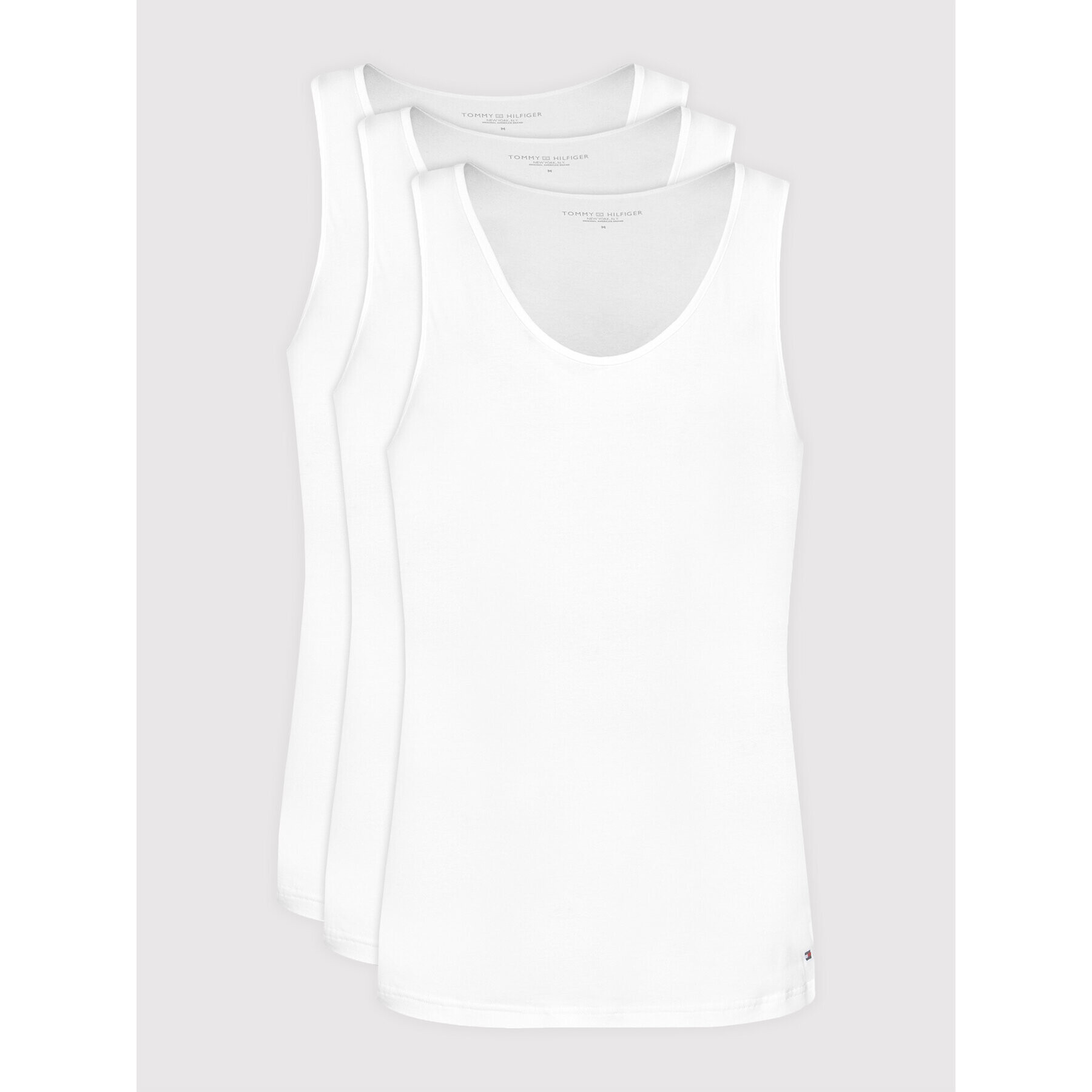 Tommy Hilfiger Set 3 Tank top-uri 3p UM0UM02143 Alb Regular Fit - Pled.ro