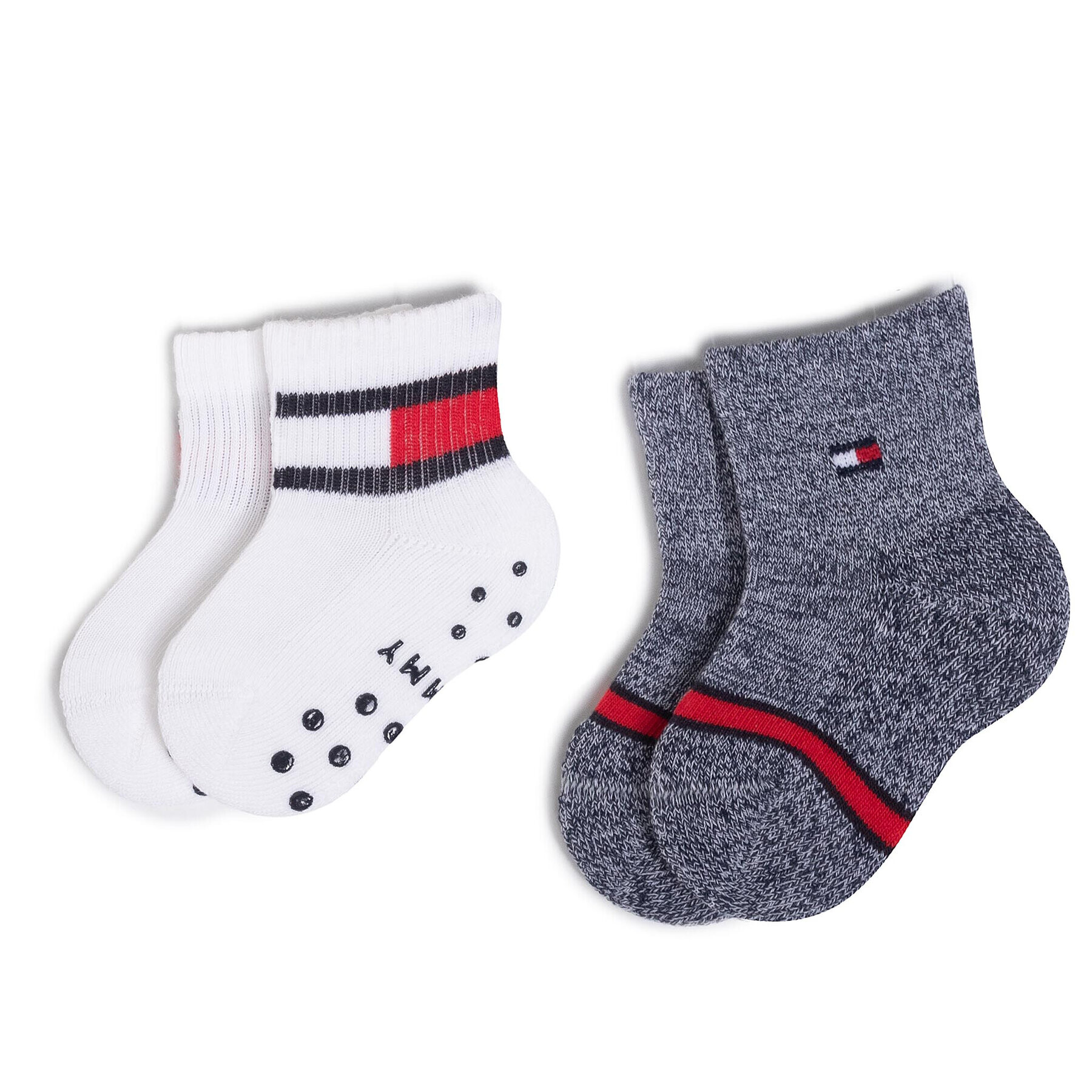 Tommy Hilfiger Set de 2 perechi de șosete lungi pentru copii 100000799 Alb - Pled.ro