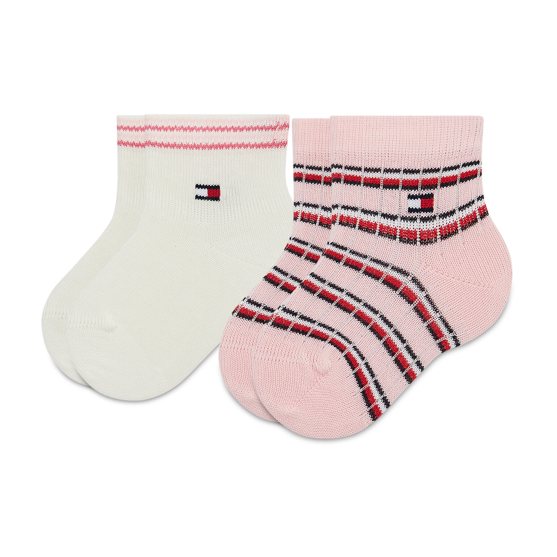 Tommy Hilfiger Set de 2 perechi de șosete lungi pentru copii 701218358 Roz - Pled.ro