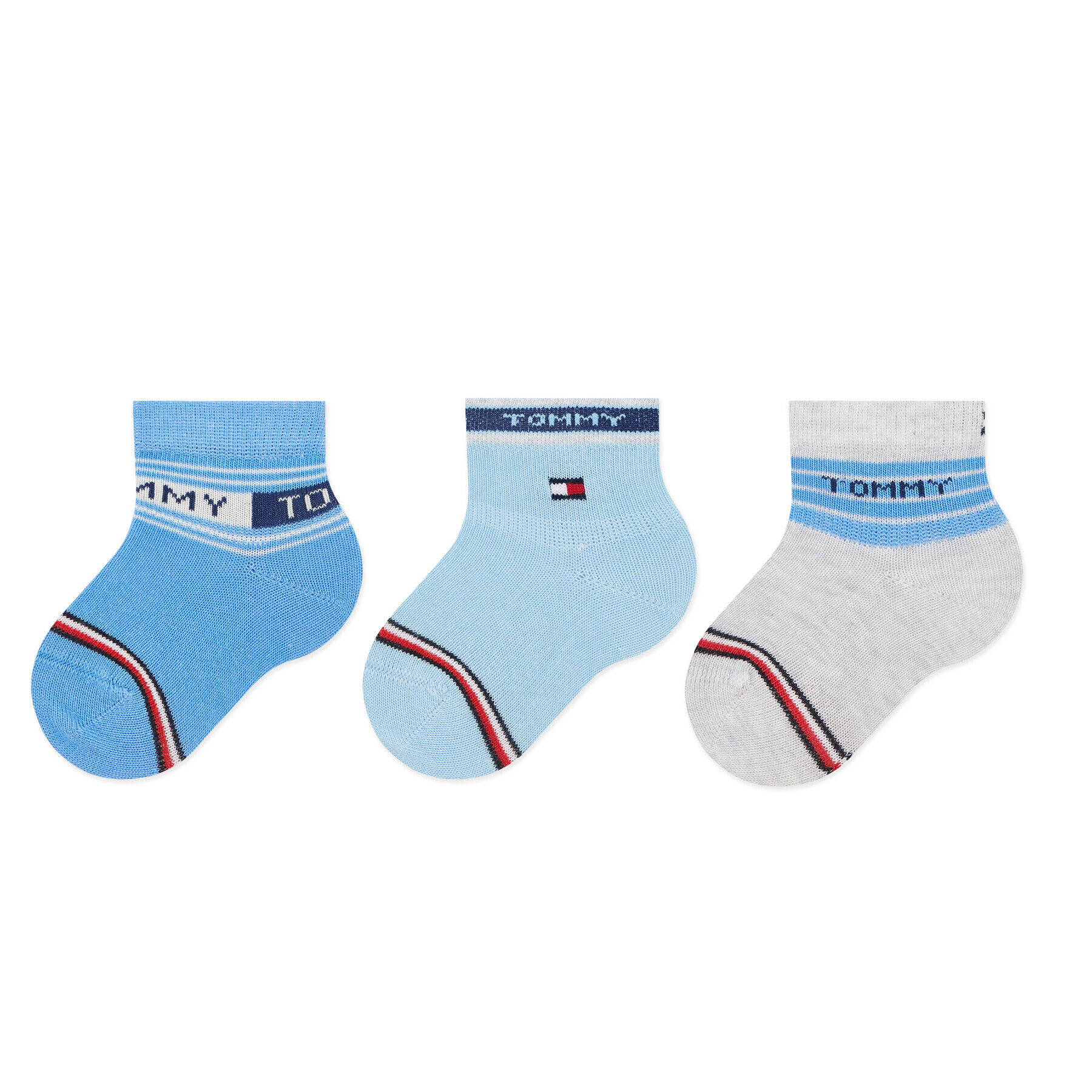 Tommy Hilfiger Set de 3 perechi de șosete lungi pentru copii 701220278 Albastru - Pled.ro