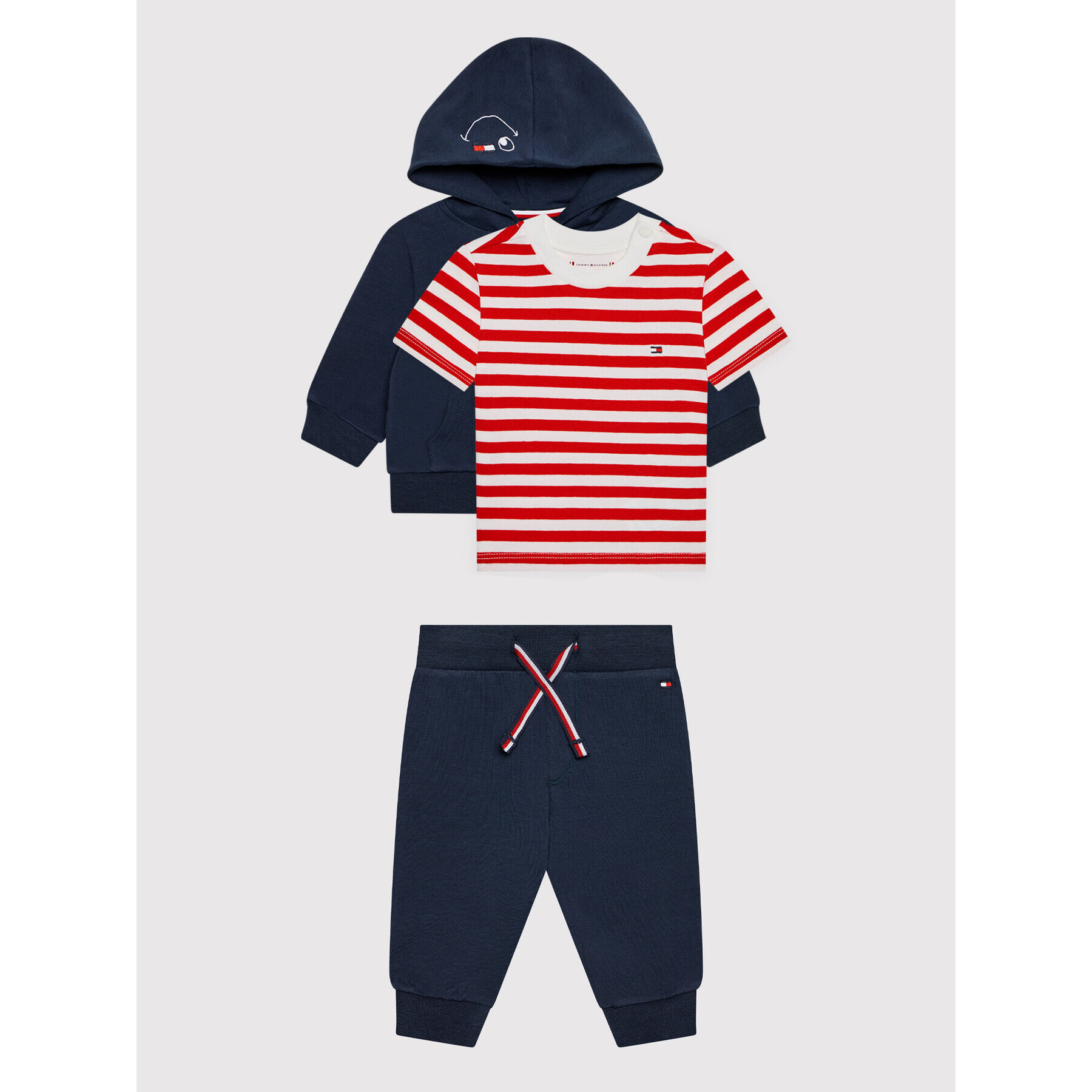 Tommy Hilfiger Set tricou bluză și pantaloni KN0KN01411 Bleumarin Regular Fit - Pled.ro