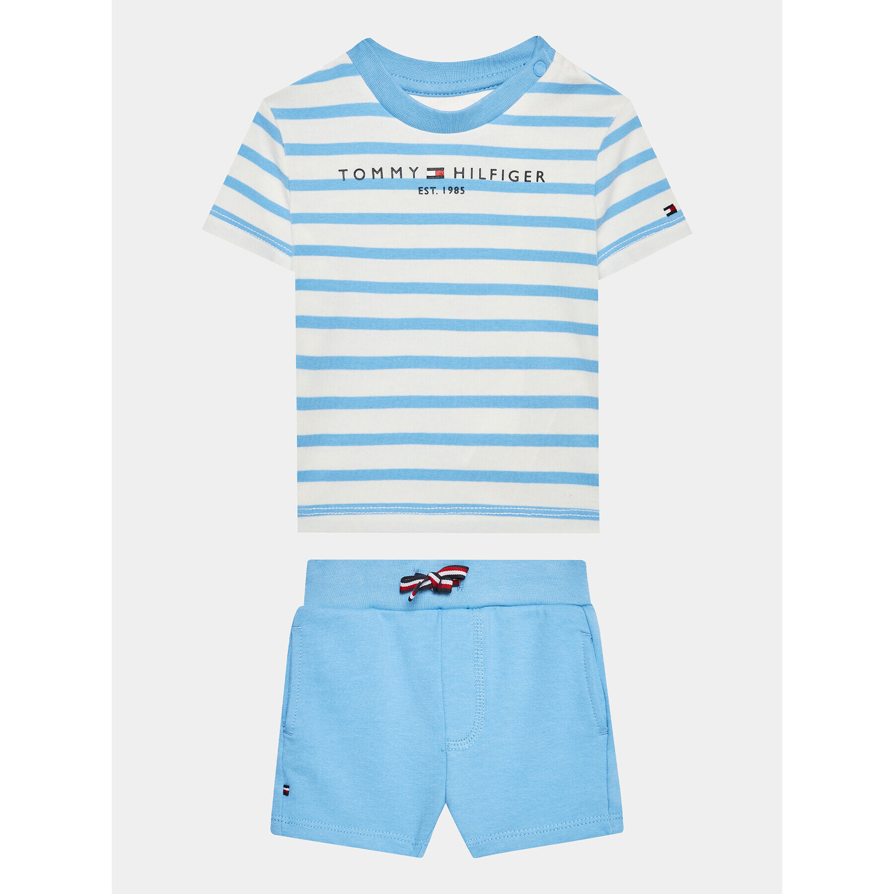 Tommy Hilfiger Set tricou și pantaloni scurți sport KN0KN01596 Albastru Regular Fit - Pled.ro