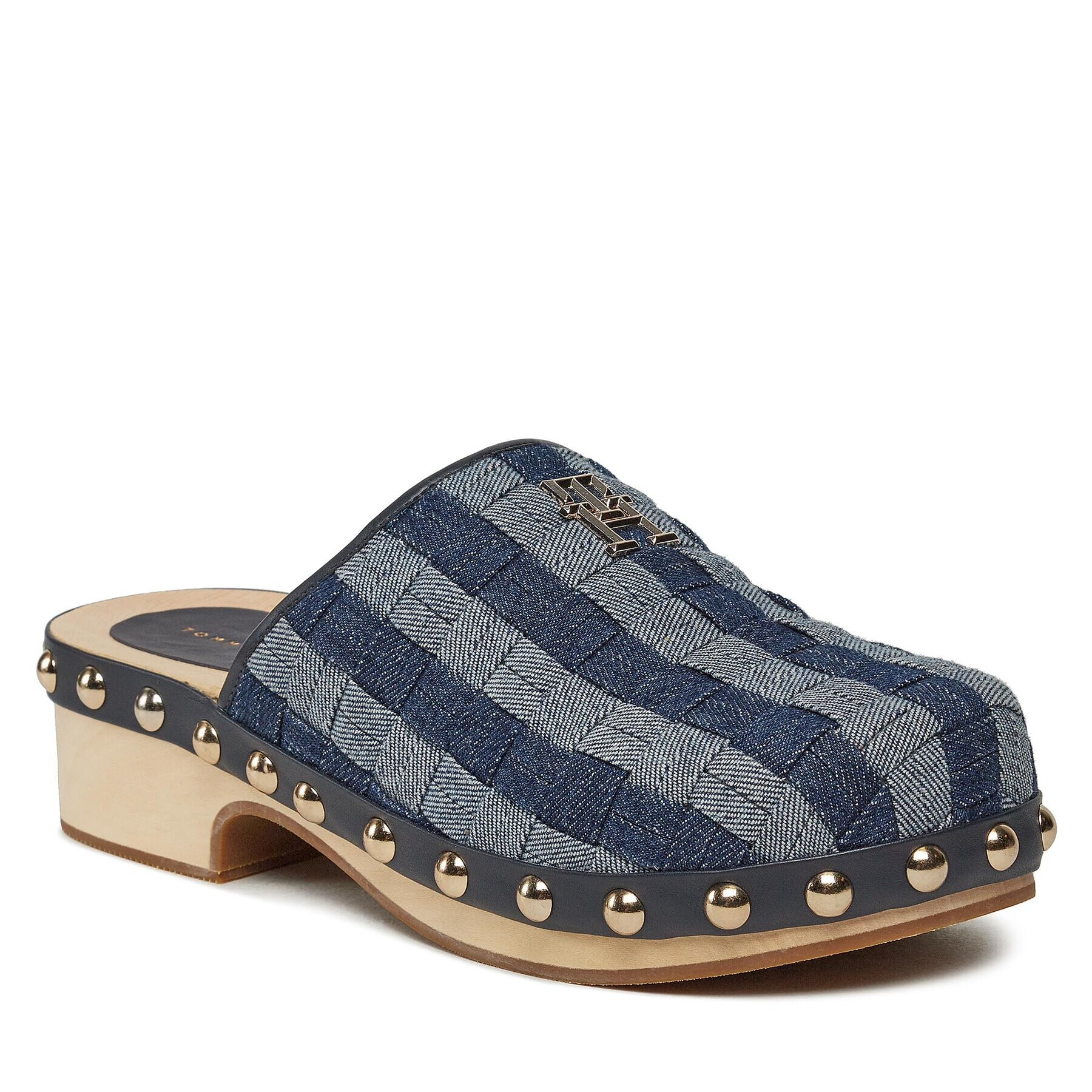 Tommy Hilfiger Saboți Denim Contrast Clog FW0FW07410 Bleumarin - Pled.ro