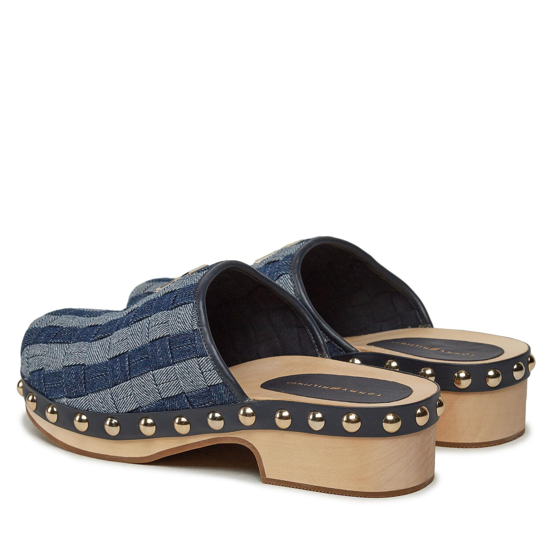 Tommy Hilfiger Saboți Denim Contrast Clog FW0FW07410 Bleumarin - Pled.ro