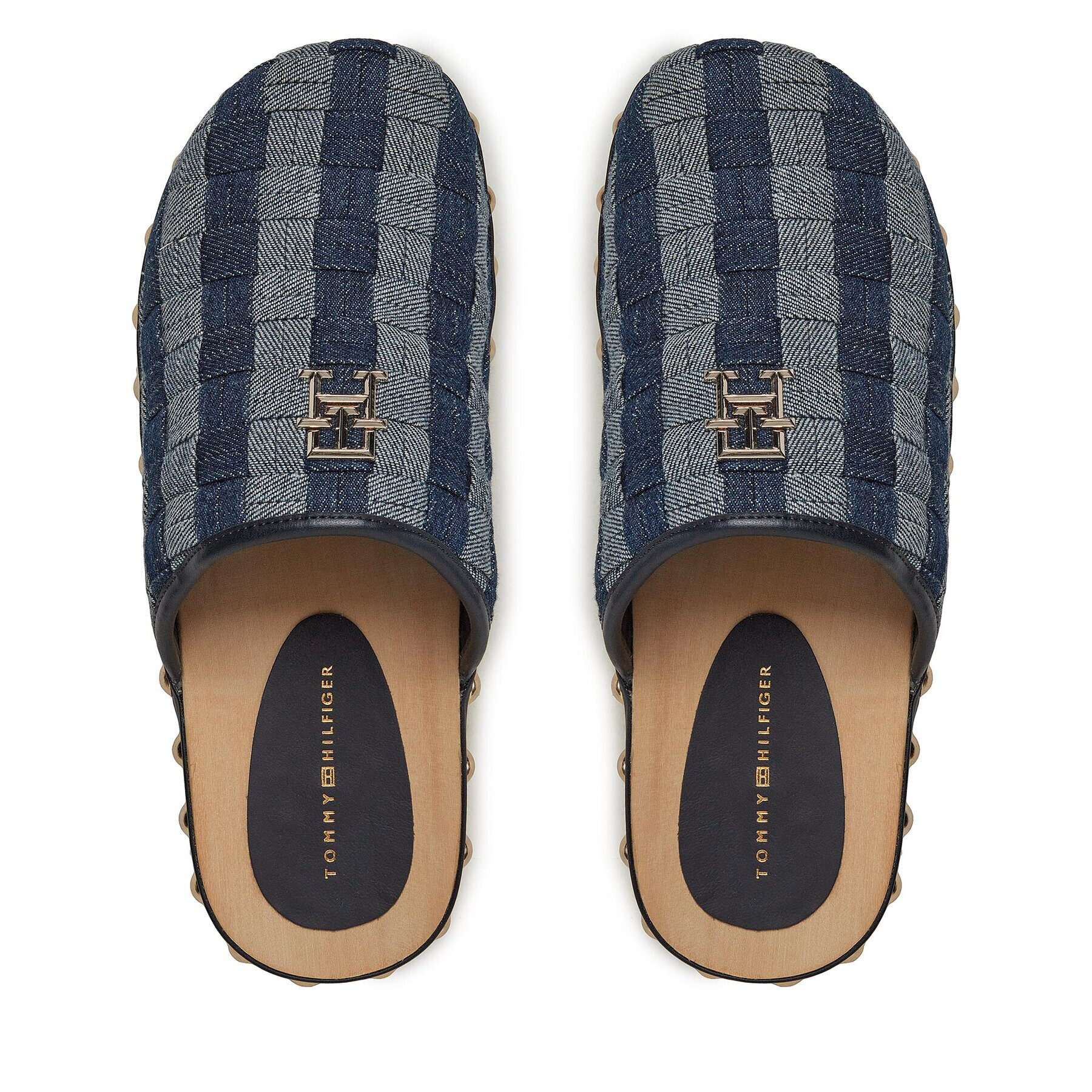 Tommy Hilfiger Saboți Denim Contrast Clog FW0FW07410 Bleumarin - Pled.ro