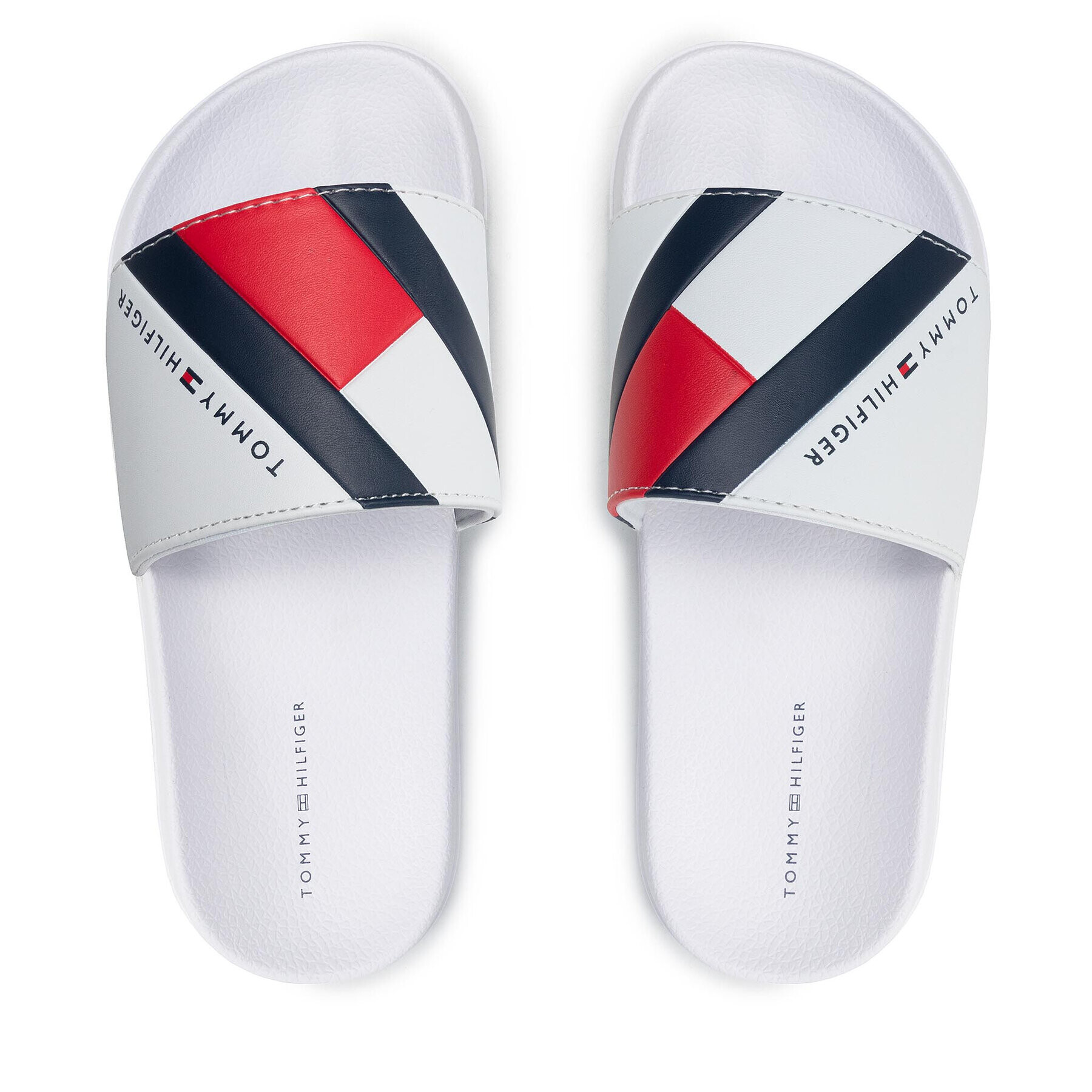 Tommy Hilfiger Șlapi Flag Print Pool Slide T3B0-32273-1172100 S Alb - Pled.ro