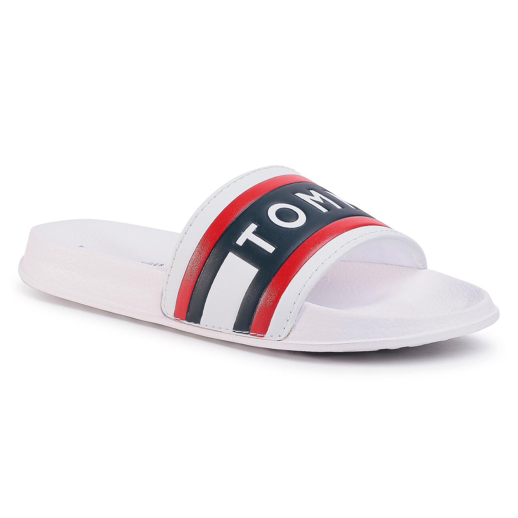 Tommy Hilfiger Șlapi Maxi Lettering Print Pool Slide T3B0-30757-0904 S Alb - Pled.ro