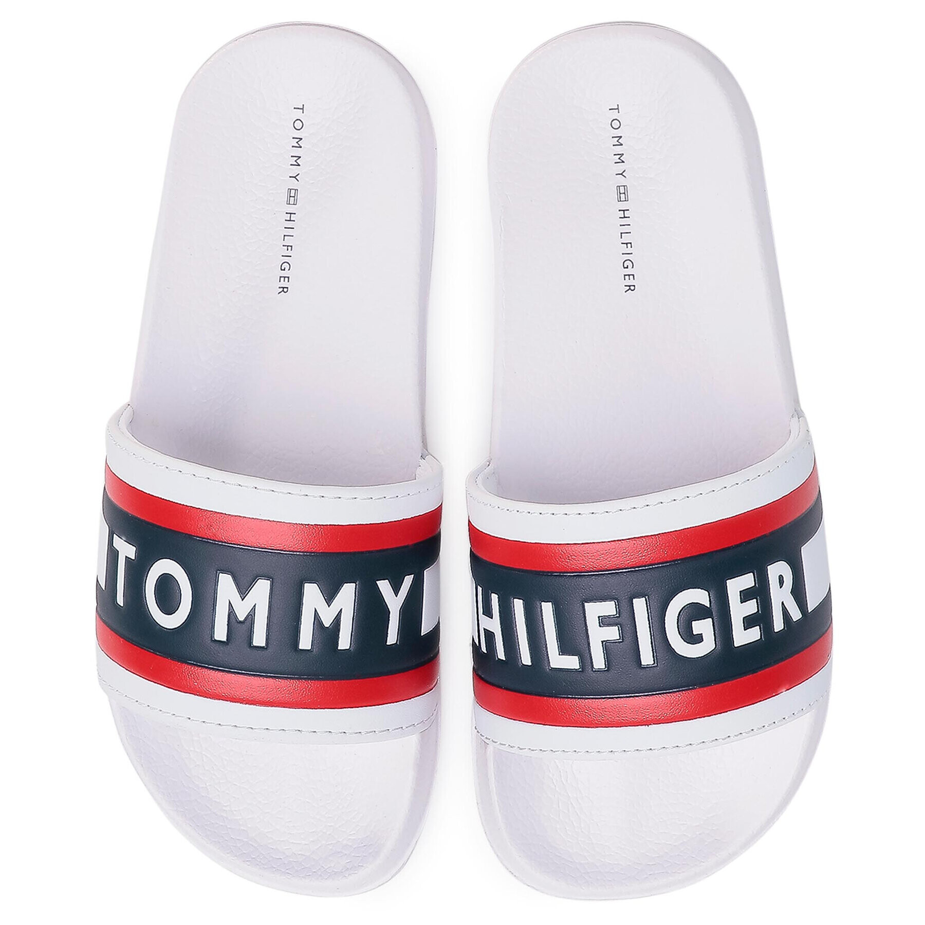 Tommy Hilfiger Șlapi Maxi Lettering Print Pool Slide T3B0-30757-0904 S Alb - Pled.ro