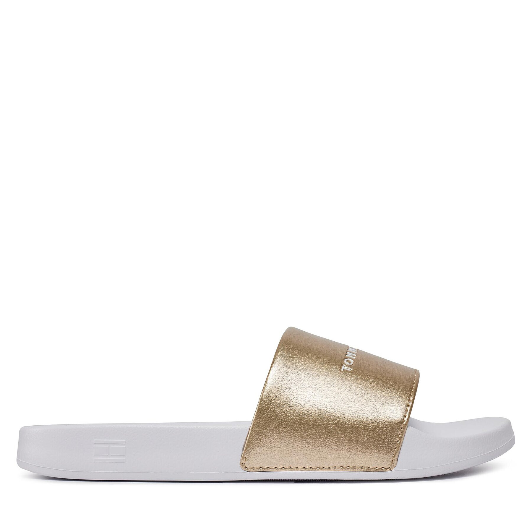 Tommy Hilfiger Şlapi Metallic Pool Slide FW0FW07829 Alb - Pled.ro