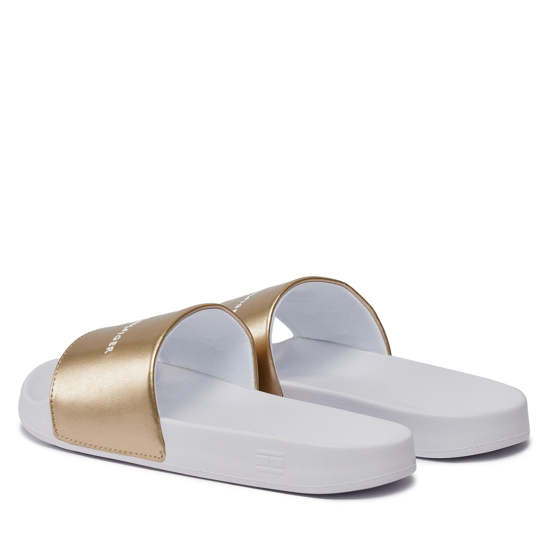 Tommy Hilfiger Şlapi Metallic Pool Slide FW0FW07829 Alb - Pled.ro