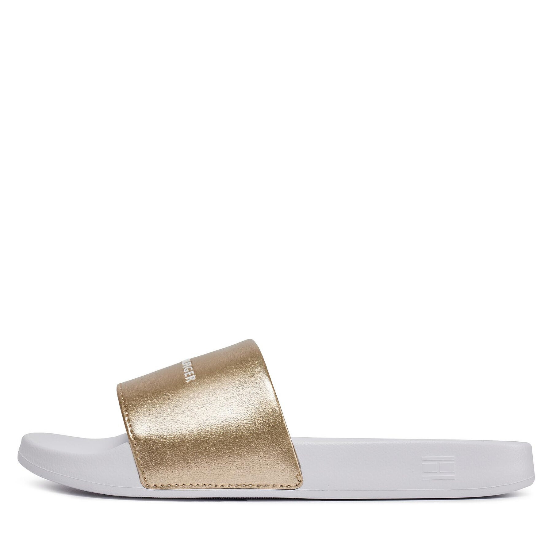 Tommy Hilfiger Şlapi Metallic Pool Slide FW0FW07829 Alb - Pled.ro