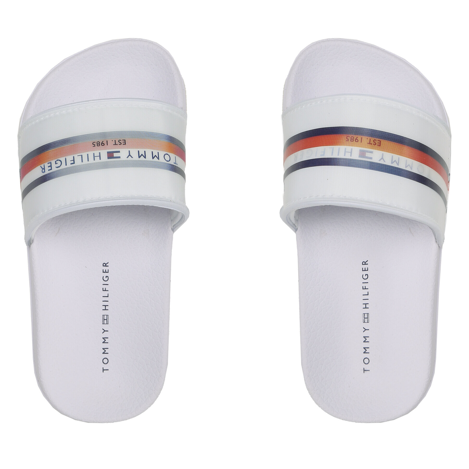 Tommy Hilfiger Șlapi Reflective Pool Slide T3B0-32931-1172 M Alb - Pled.ro