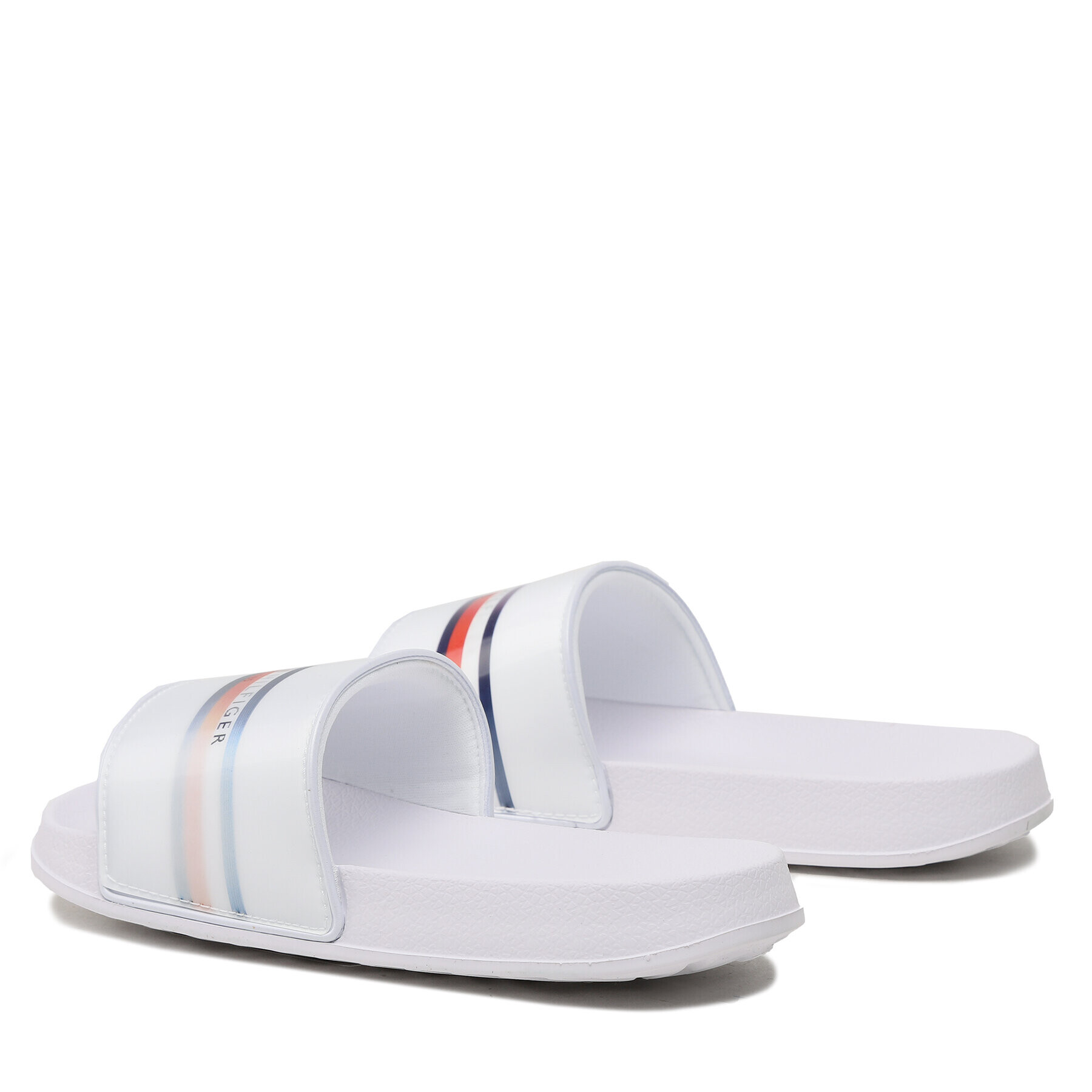 Tommy Hilfiger Șlapi Reflective Pool Slide T3B0-32931-1172 S Alb - Pled.ro