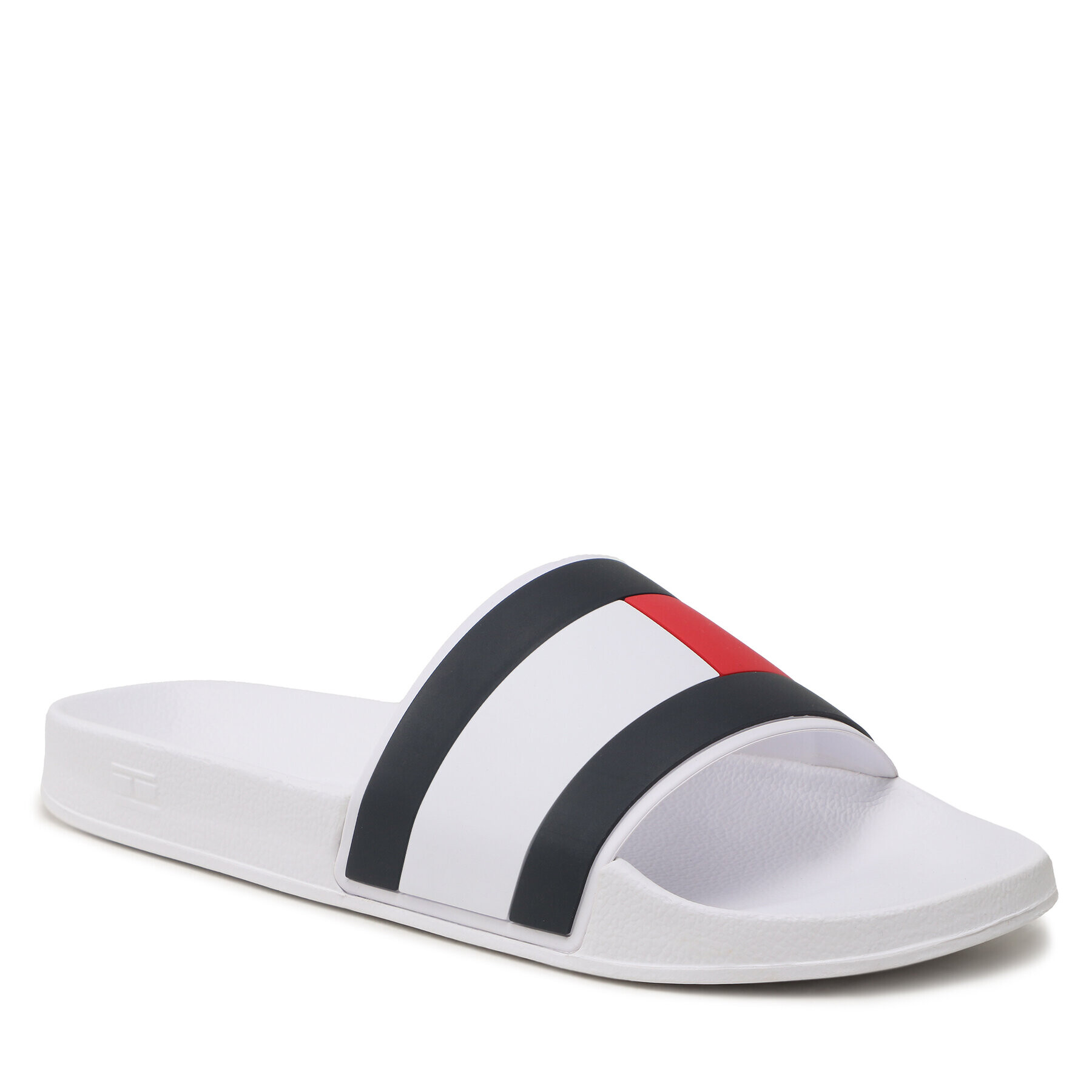 Tommy Hilfiger Șlapi Rubber Th Flag Pool Slide FM0FM04236 Alb - Pled.ro