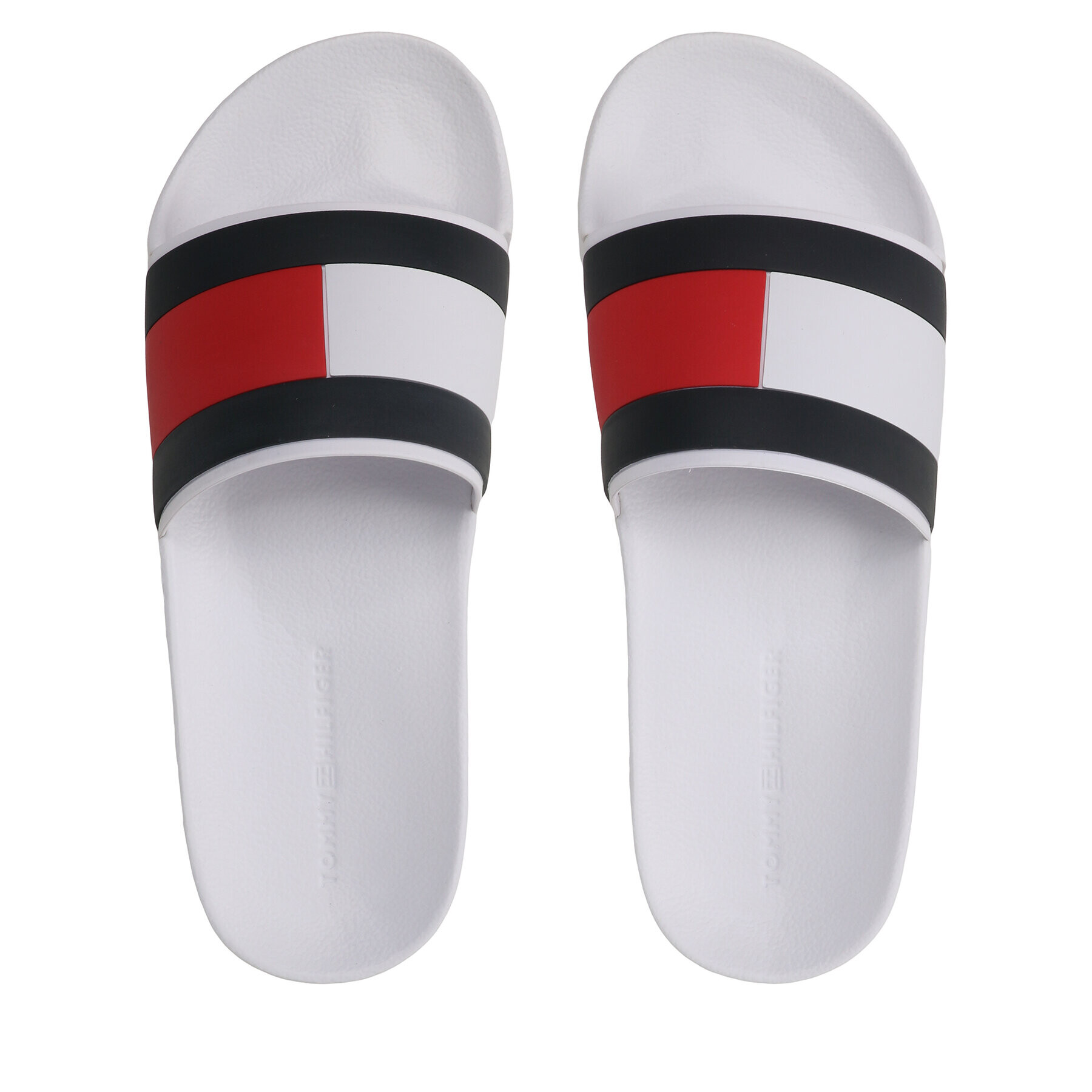 Tommy Hilfiger Șlapi Rubber Th Flag Pool Slide FM0FM04236 Alb - Pled.ro