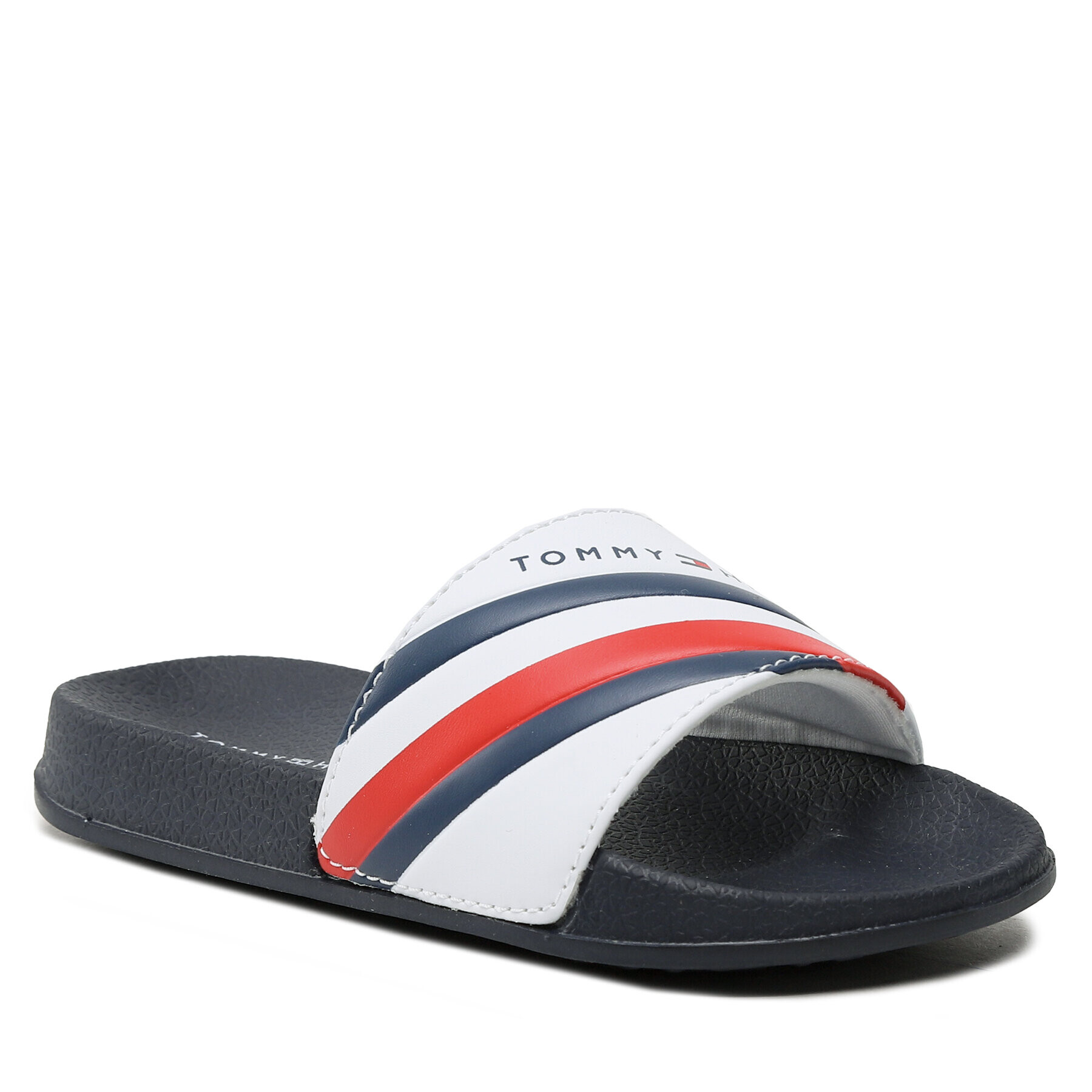 Tommy Hilfiger Șlapi Stripes Pool Slide T3B0-32932-1172 M Alb - Pled.ro