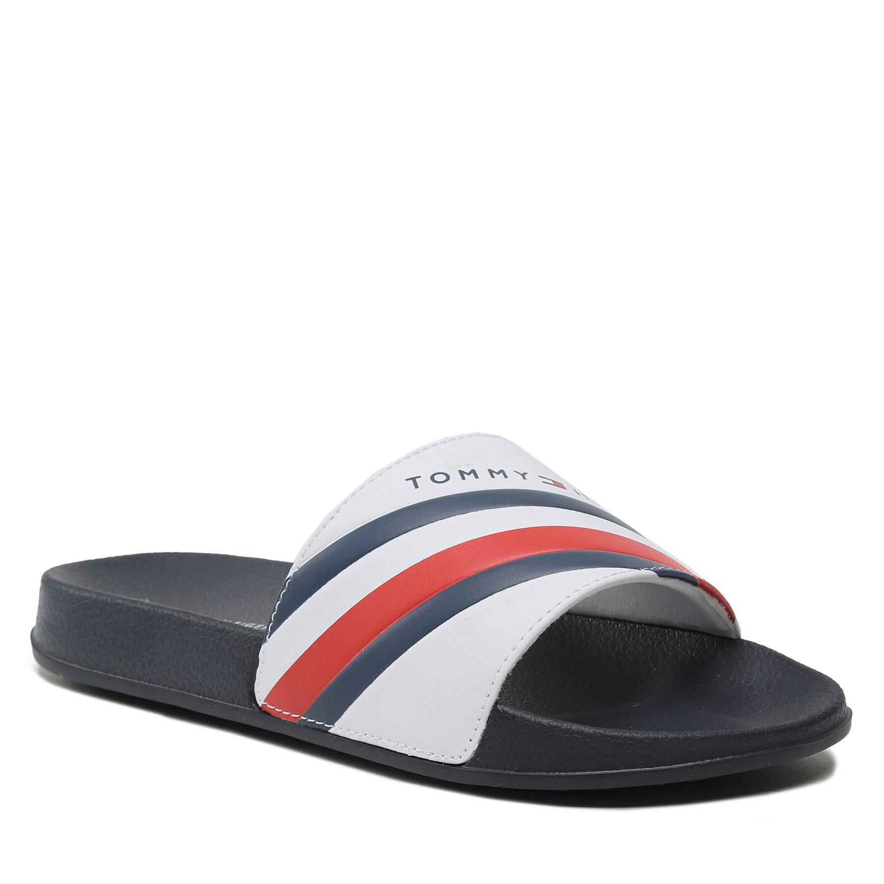 Tommy Hilfiger Șlapi Stripes Pool Slide T3B0-32932-1172 S Alb - Pled.ro