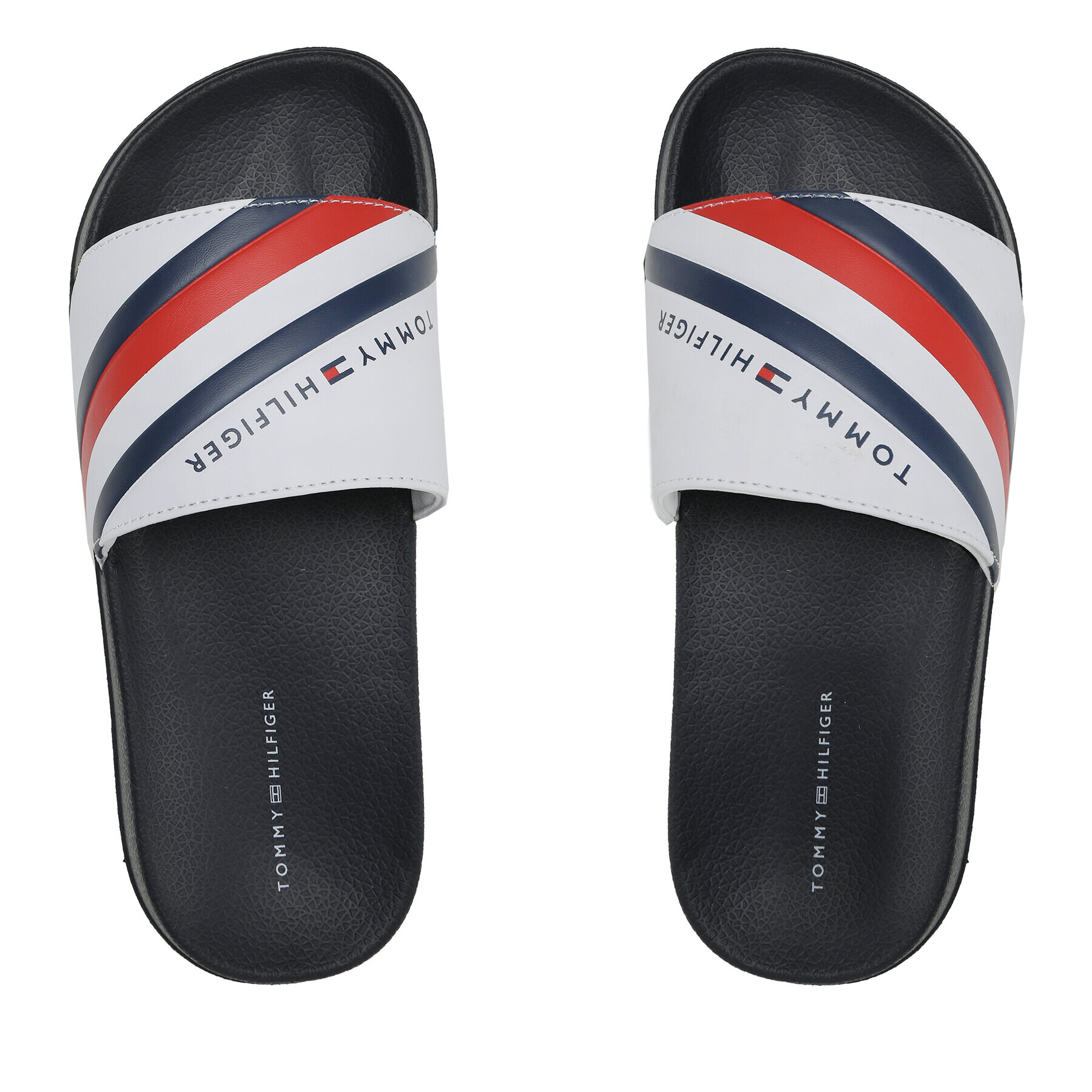 Tommy Hilfiger Șlapi Stripes Pool Slide T3B0-32932-1172 S Alb - Pled.ro