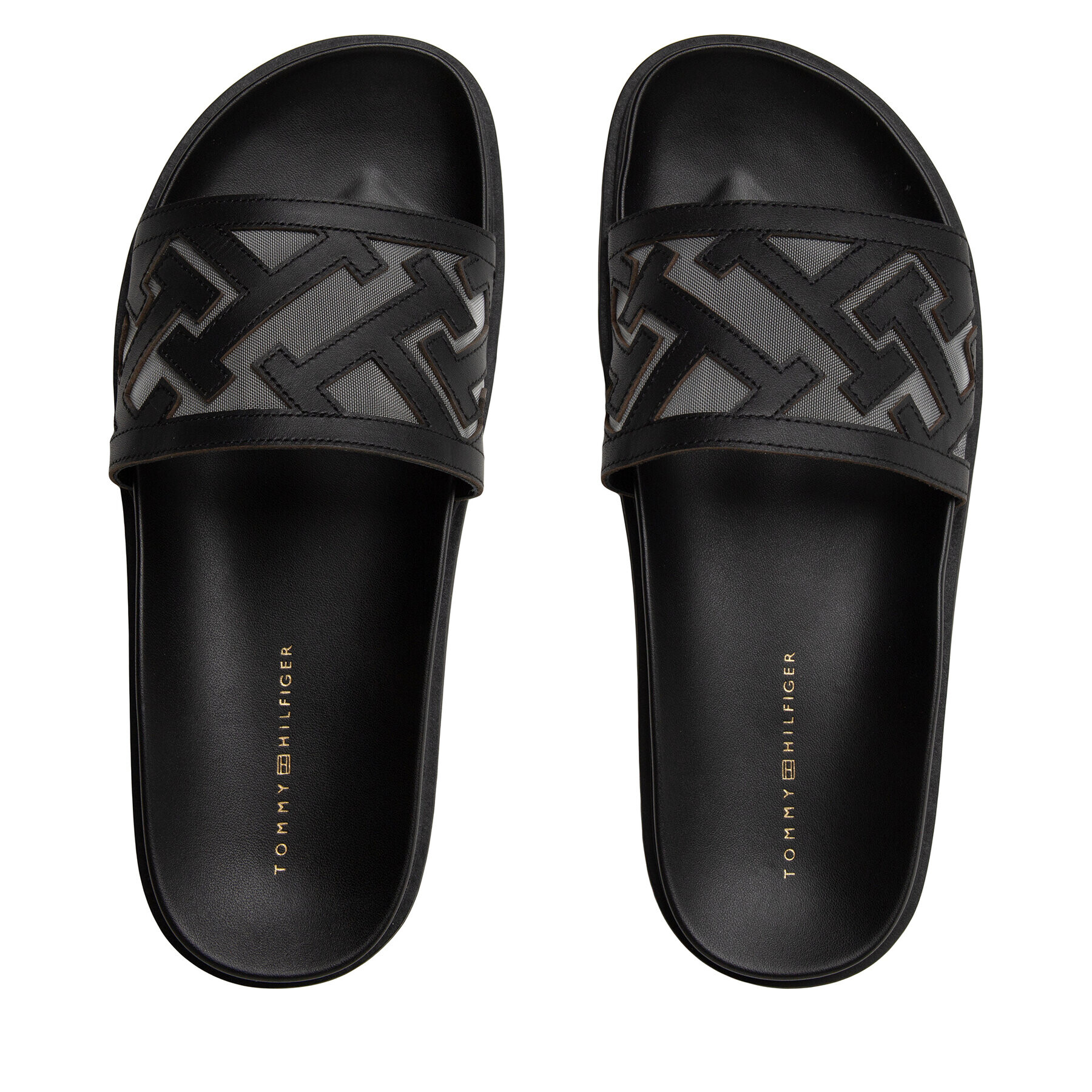 Tommy Hilfiger Șlapi Th Elevated Flat Sandal FW0FW07407 Negru - Pled.ro