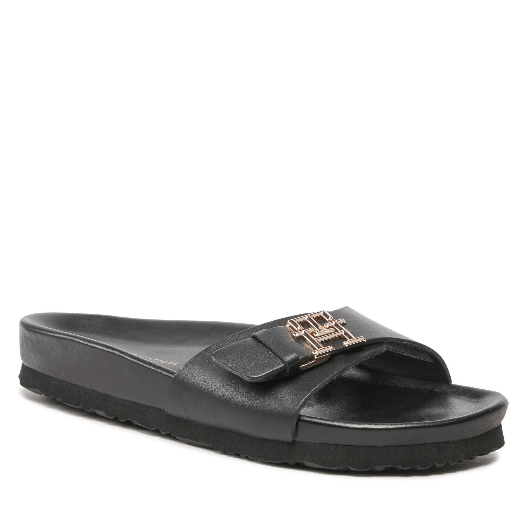 Tommy Hilfiger Șlapi Th Mule Sandal FW0FW07134 Negru - Pled.ro